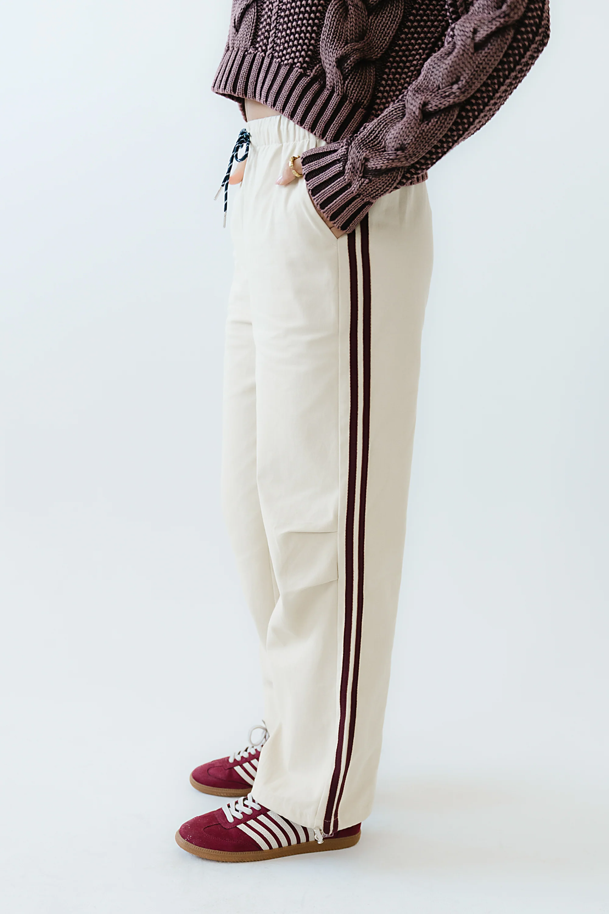Franklin Striped Joggers in Cream - FINAL SALE - Image 6