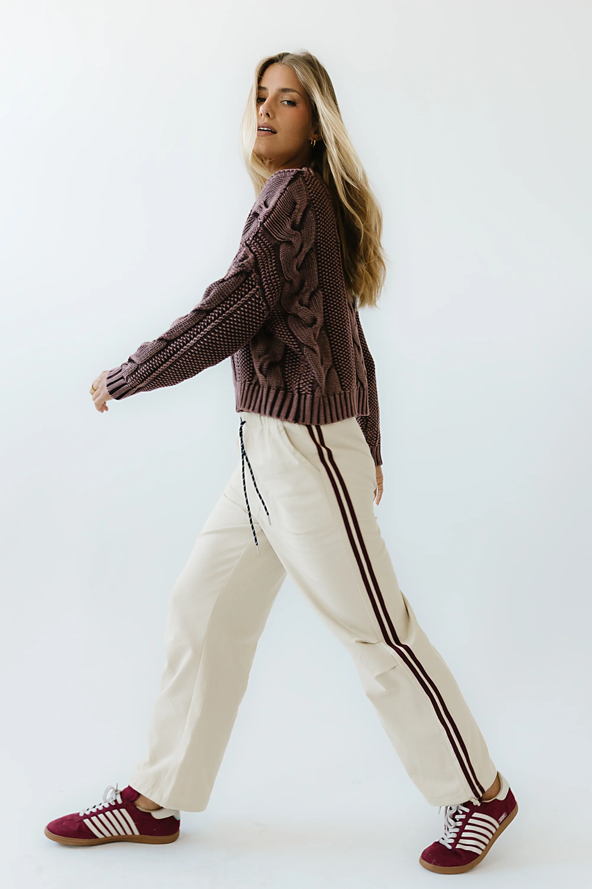 Franklin Striped Joggers in Cream - FINAL SALE - Image 7