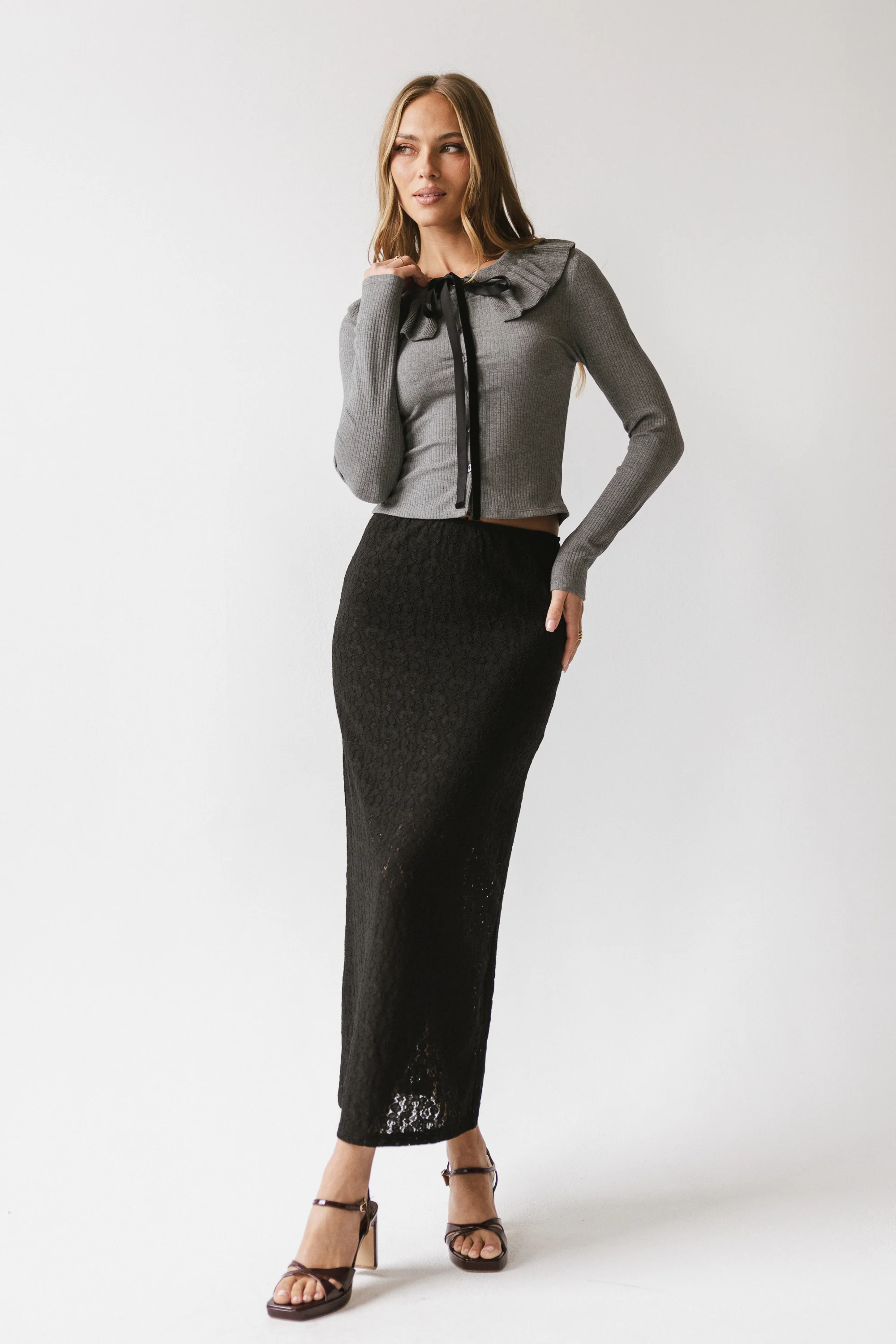 Gen Collared Top in Grey - FINAL SALE - Image 5