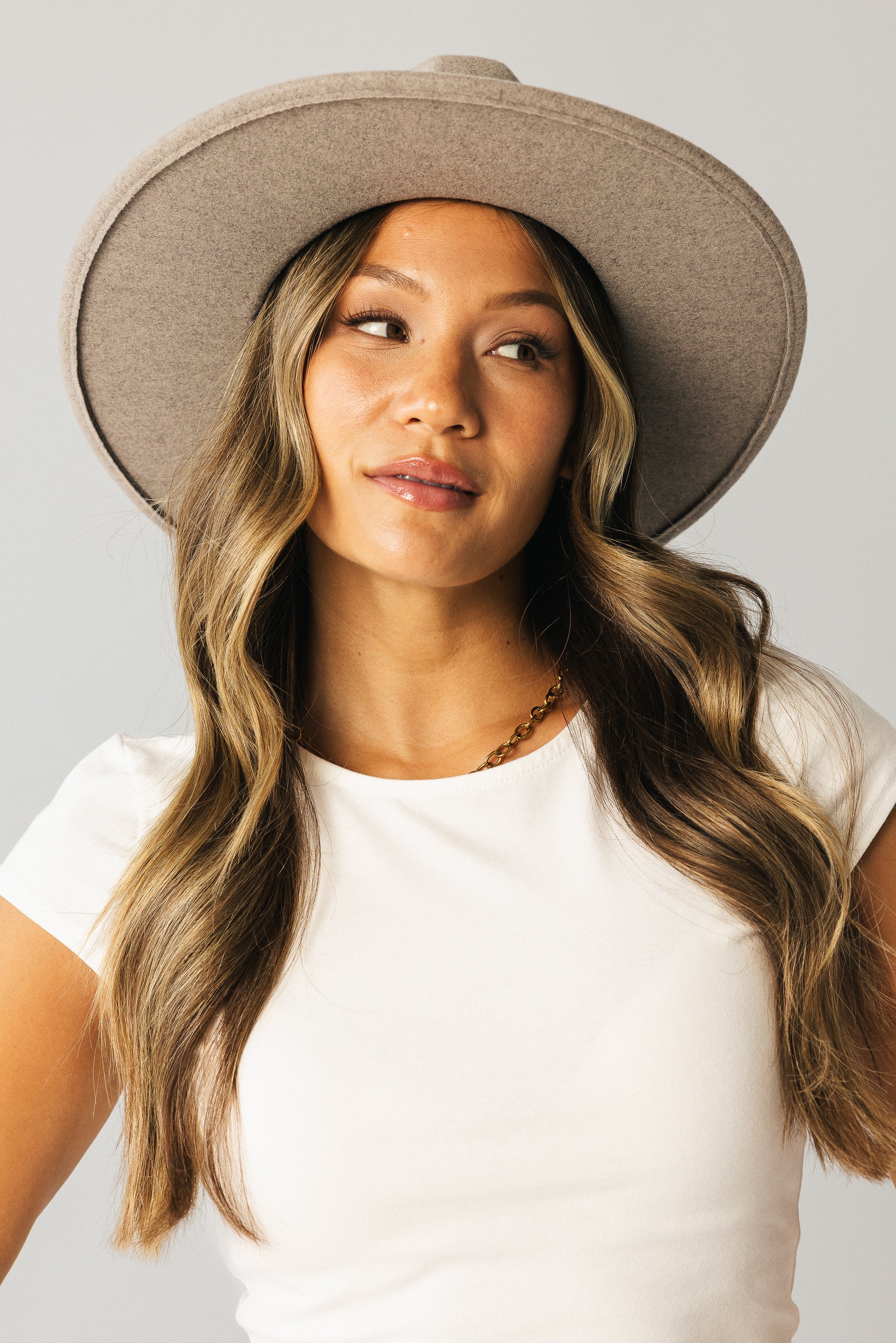 Geometric Felt Hat in Taupe - Image 5
