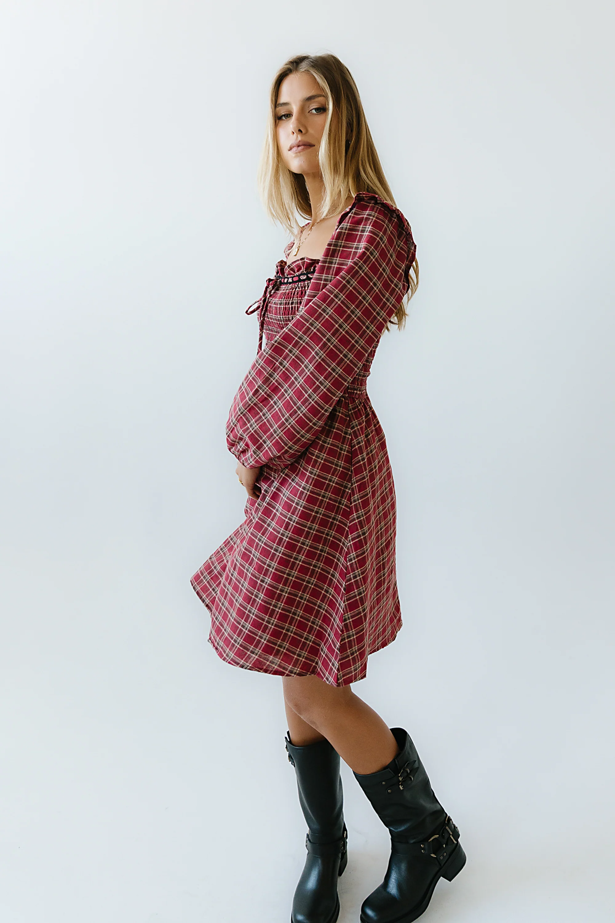 George Plaid Mini Dress - FINAL SALE - Image 5