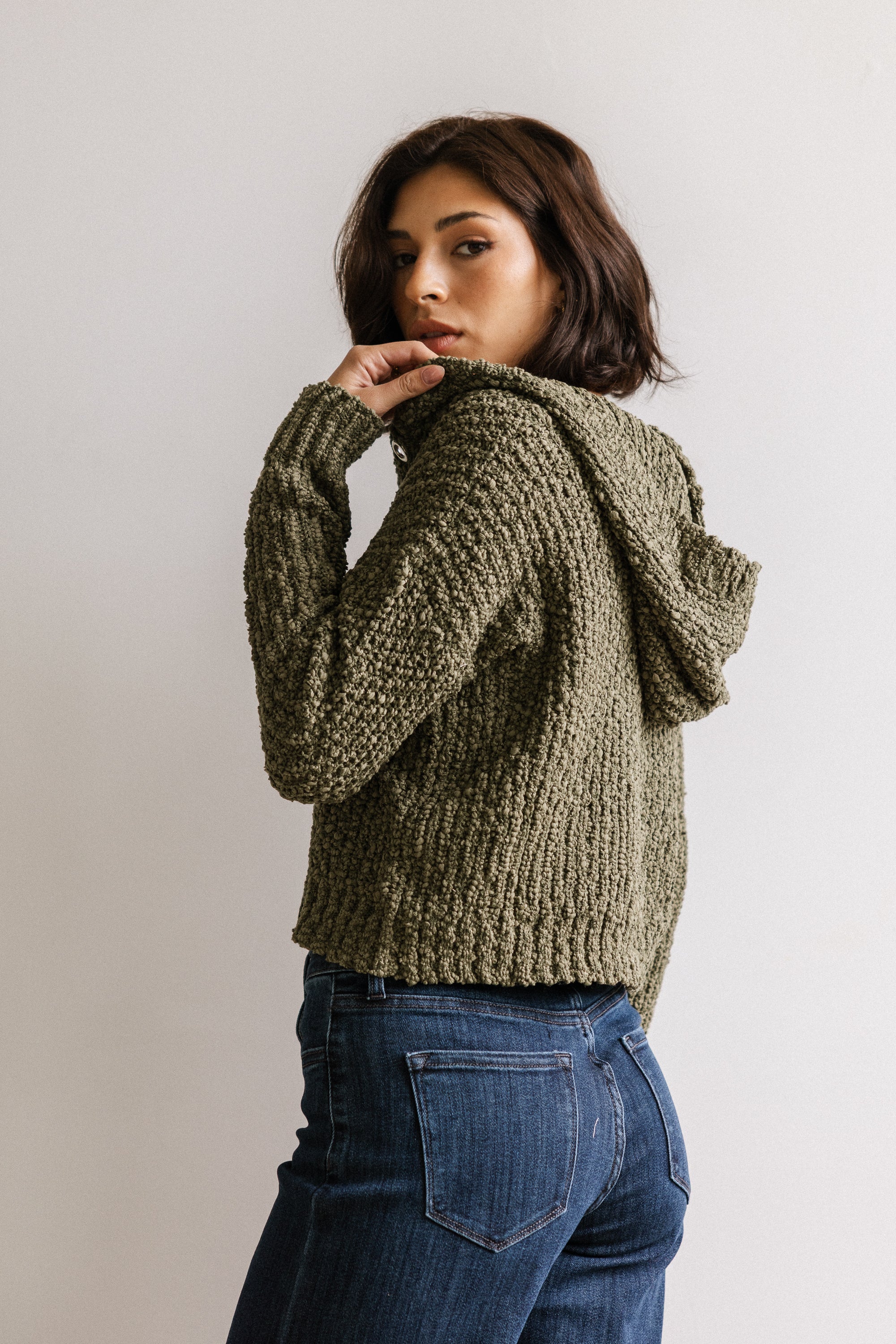 Georgie Knit Sweater in Olive - FINAL SALE - Image 2