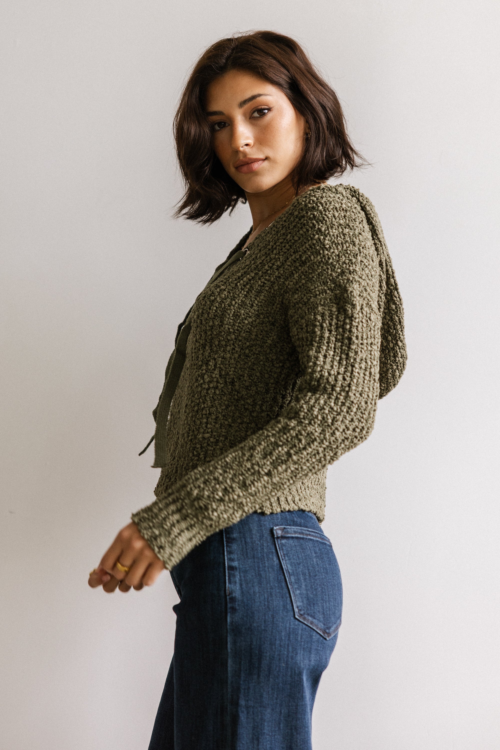 Georgie Knit Sweater in Olive - FINAL SALE - Image 6