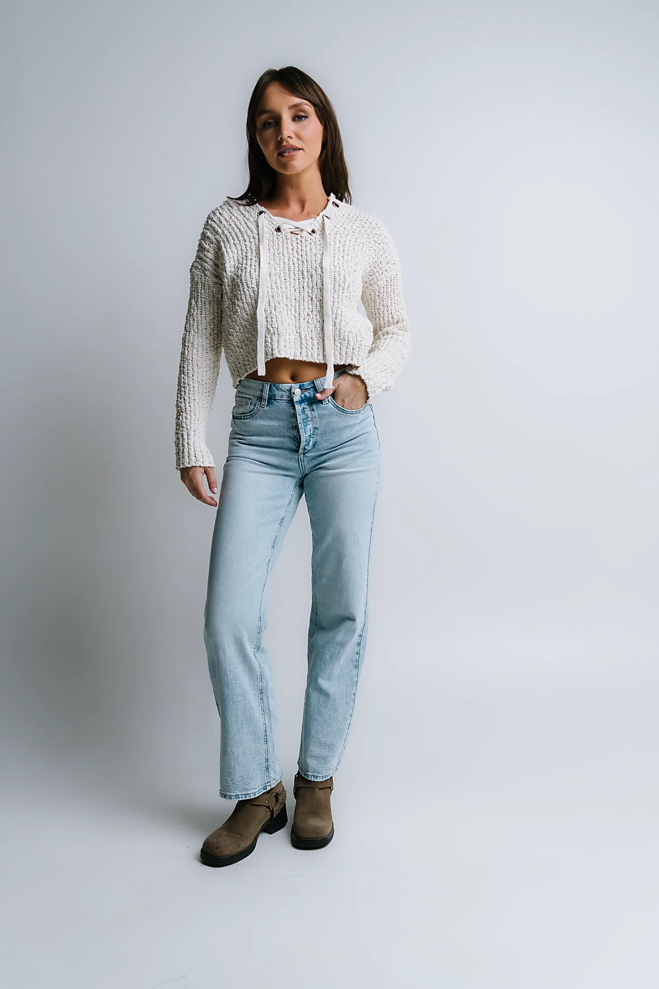 Georgie Knit Sweater in Ivory - FINAL SALE - Image 5