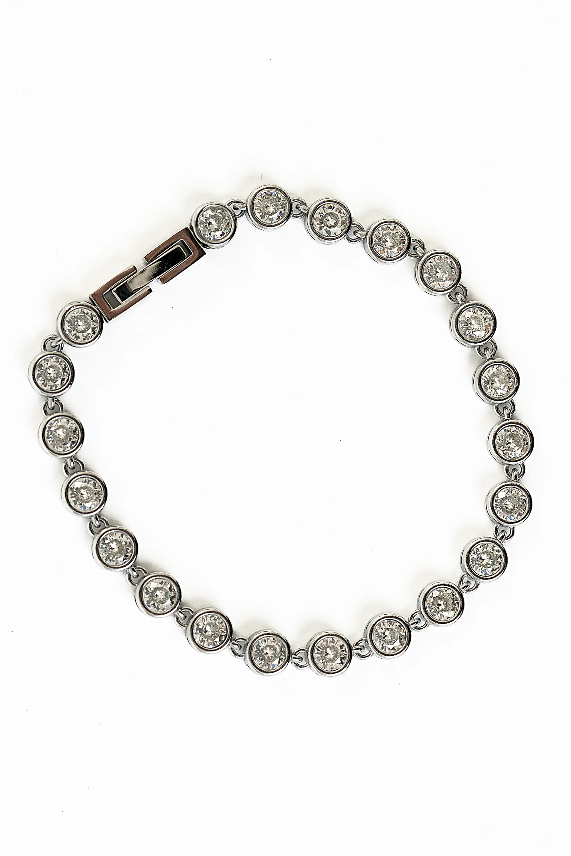 Georgie Rhinestone Bracelet in Silver - Image 2
