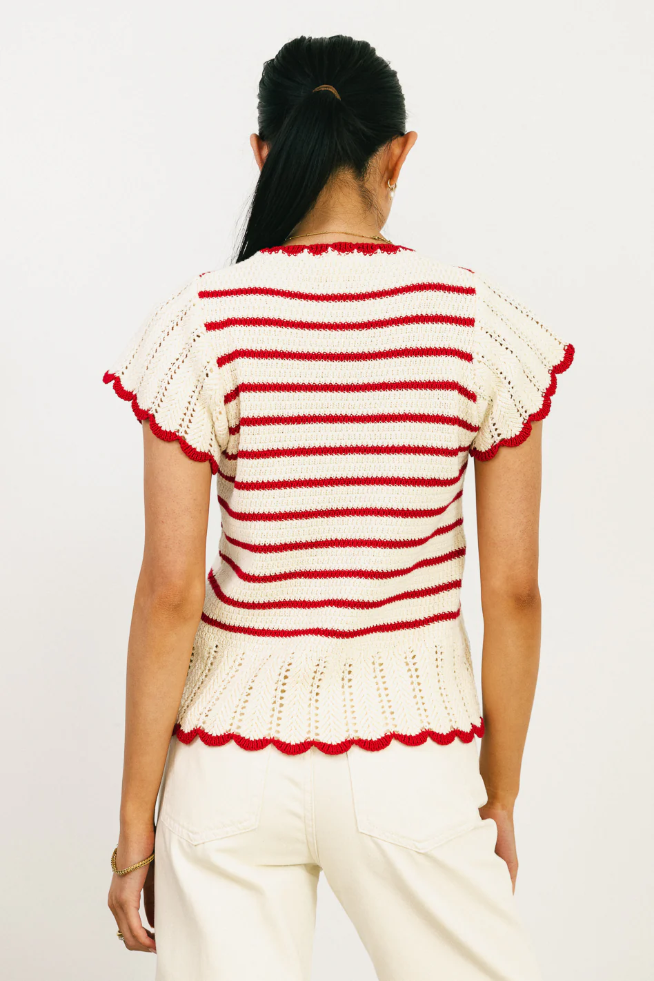 Georgie Striped Sweater in Red - FINAL SALE - Image 3