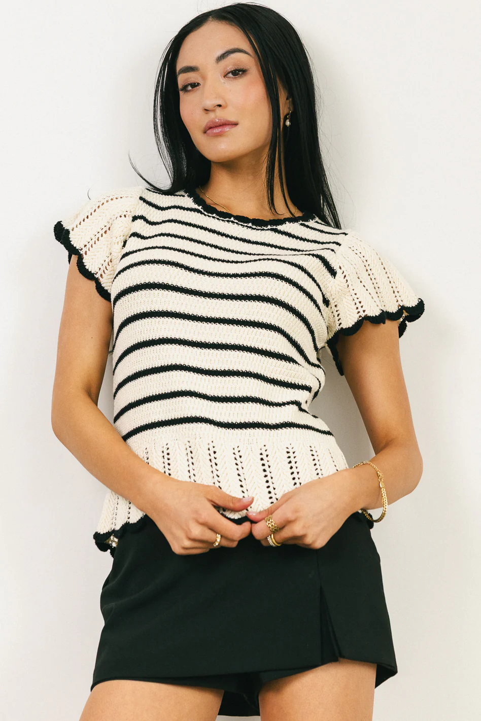 Georgie Striped Sweater in Black - FINAL SALE - Image 3