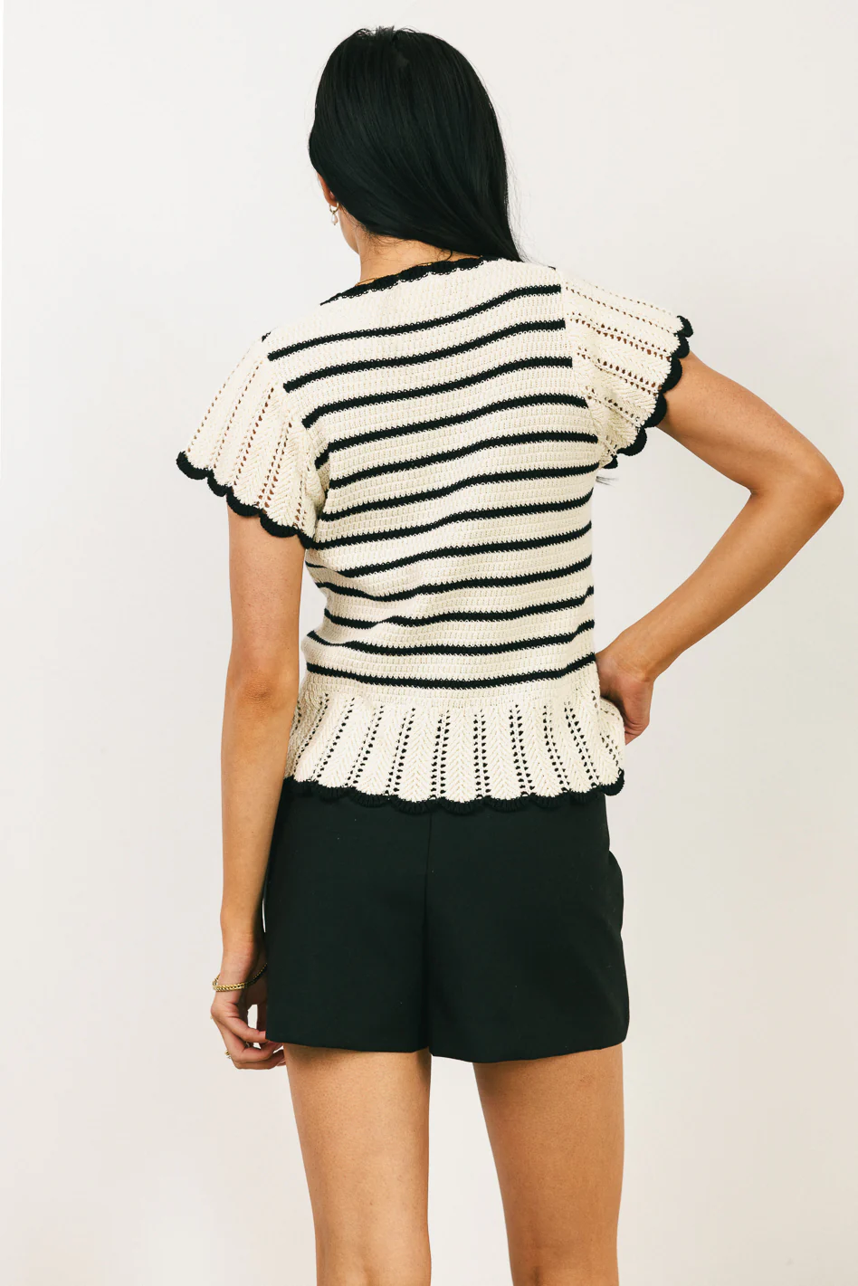 Georgie Striped Sweater in Black - FINAL SALE - Image 5