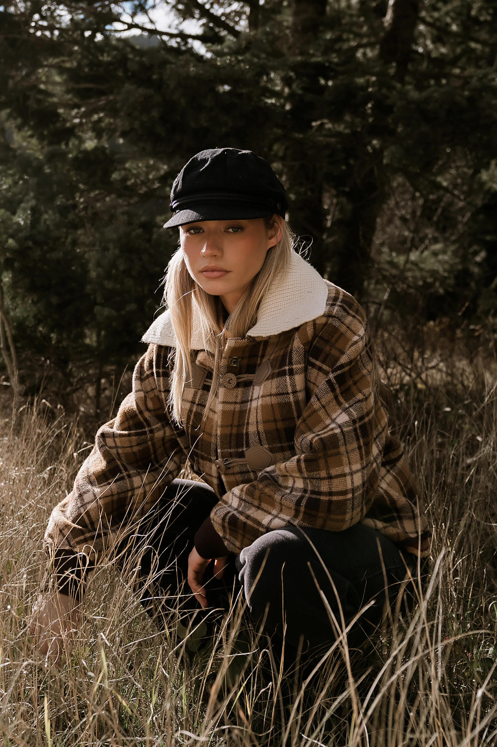 Gigi Plaid Jacket in Taupe - FINAL SALE - Image 7