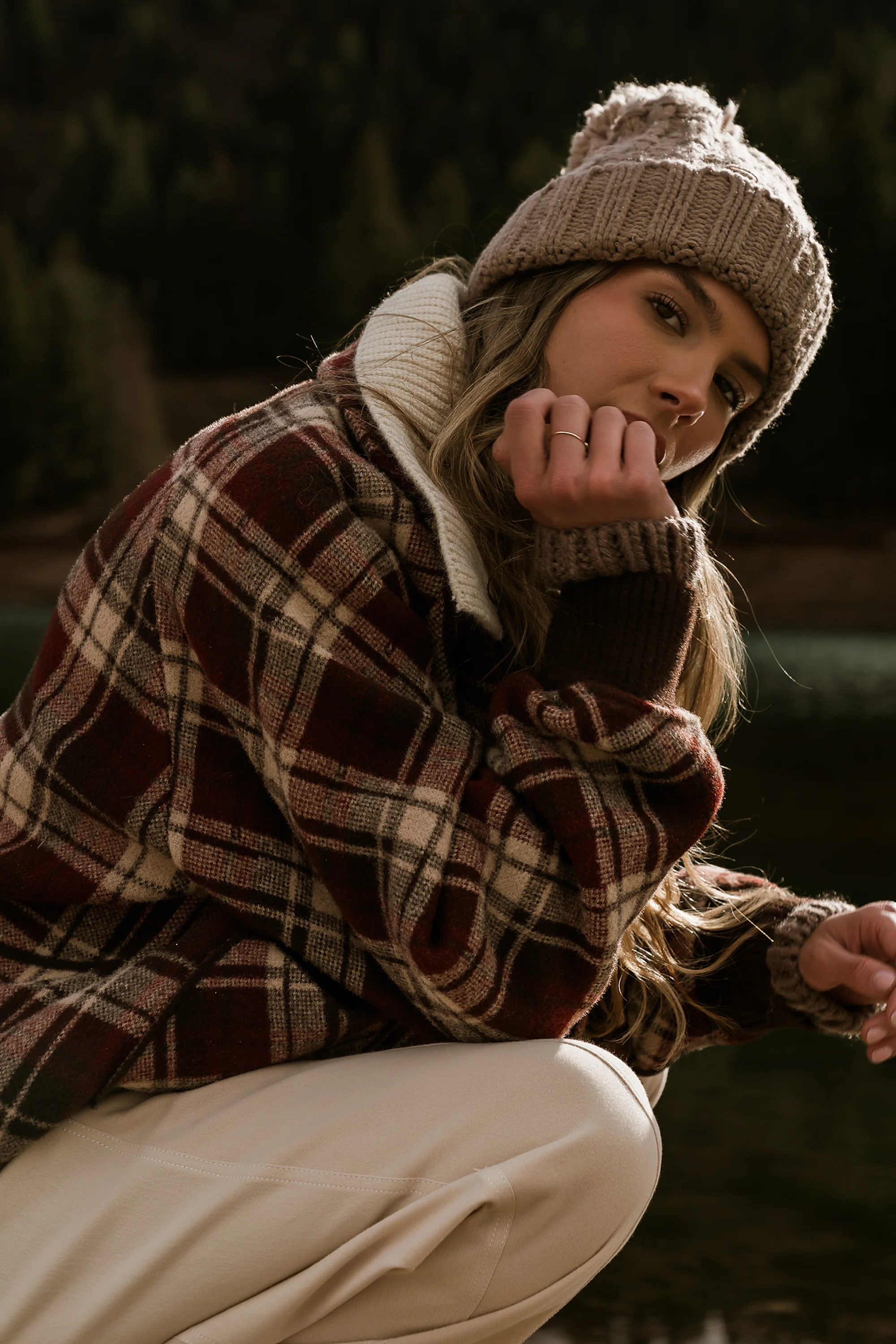 Gigi Plaid Jacket in Red - FINAL SALE - Image 3