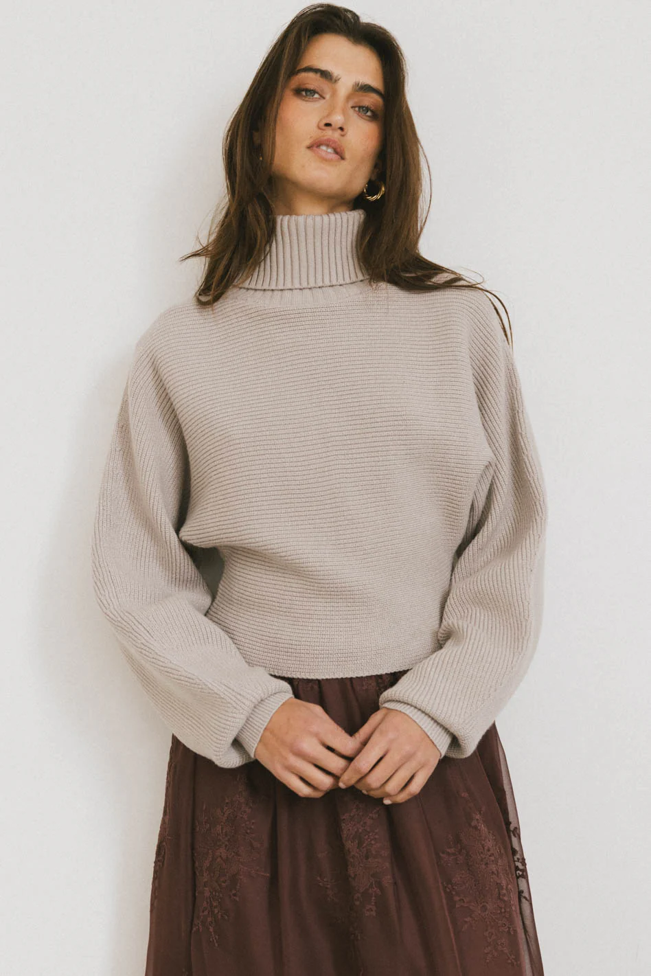 Gracelyn Turtleneck Sweater in Fog - FINAL SALE - Image 5