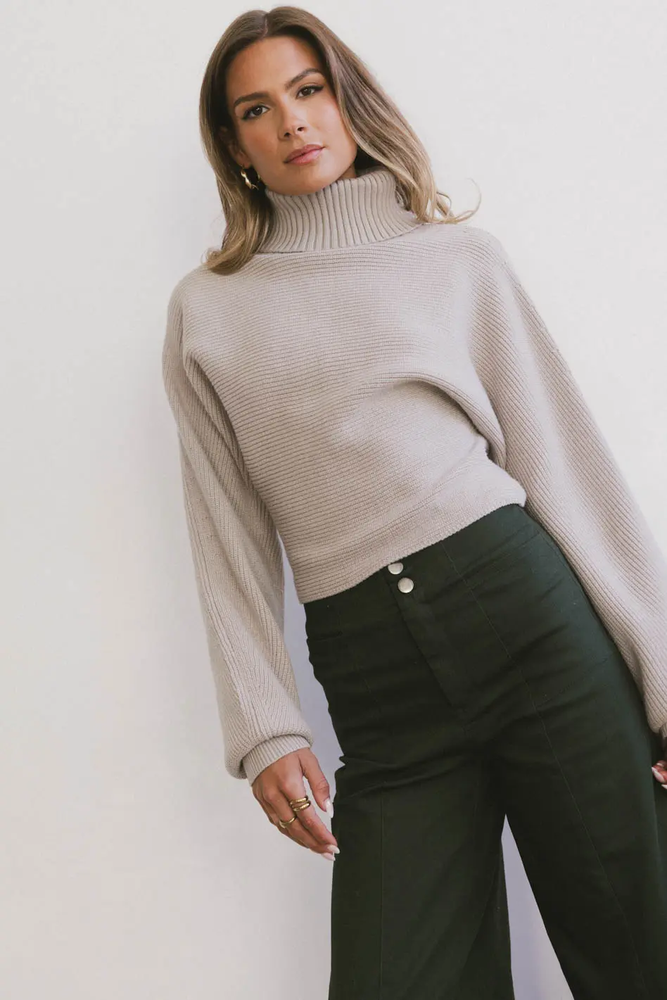 Gracelyn Turtleneck Sweater in Fog - FINAL SALE - Image 6