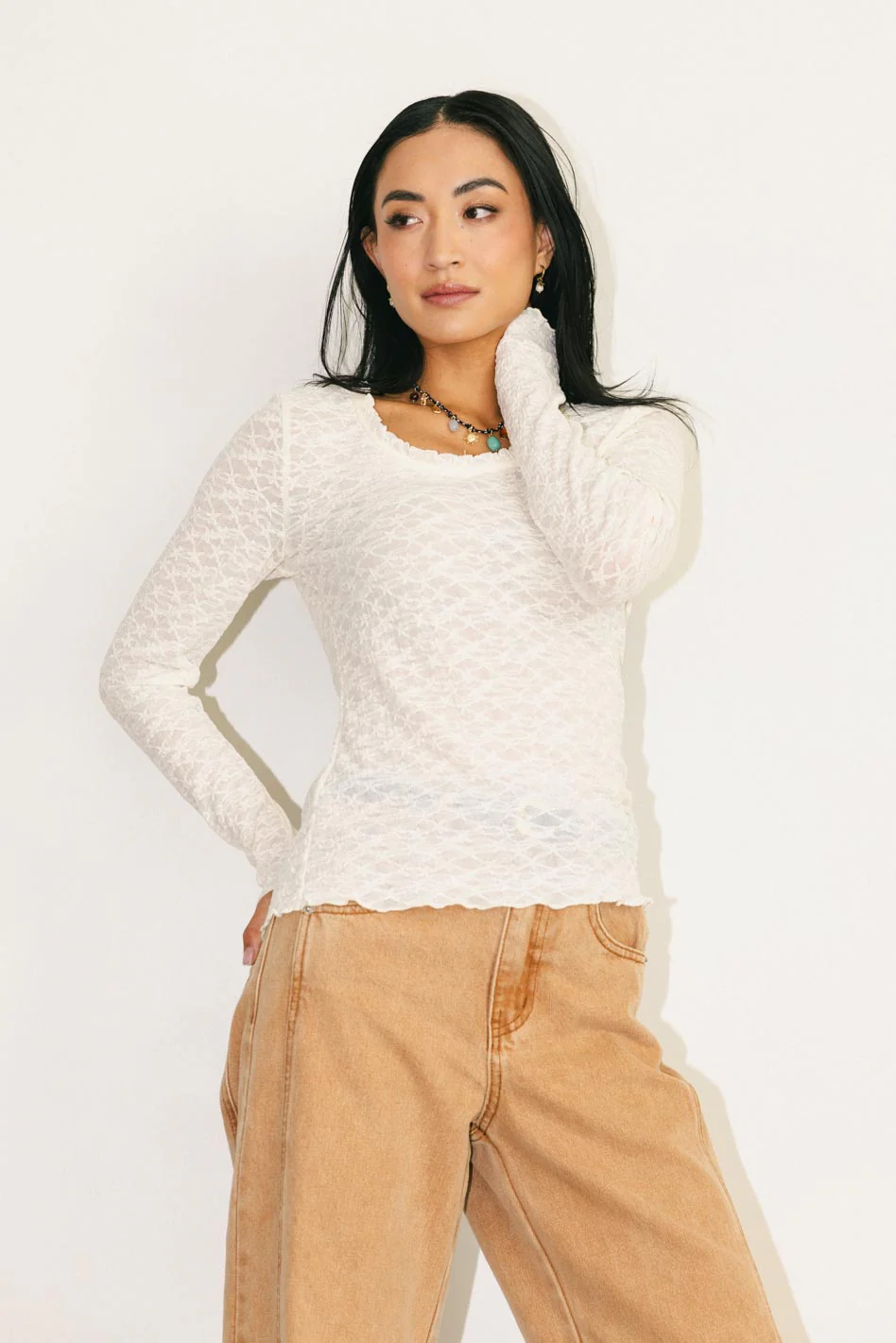 Gracey Lace Top in Cream - FINAL SALE - Image 5