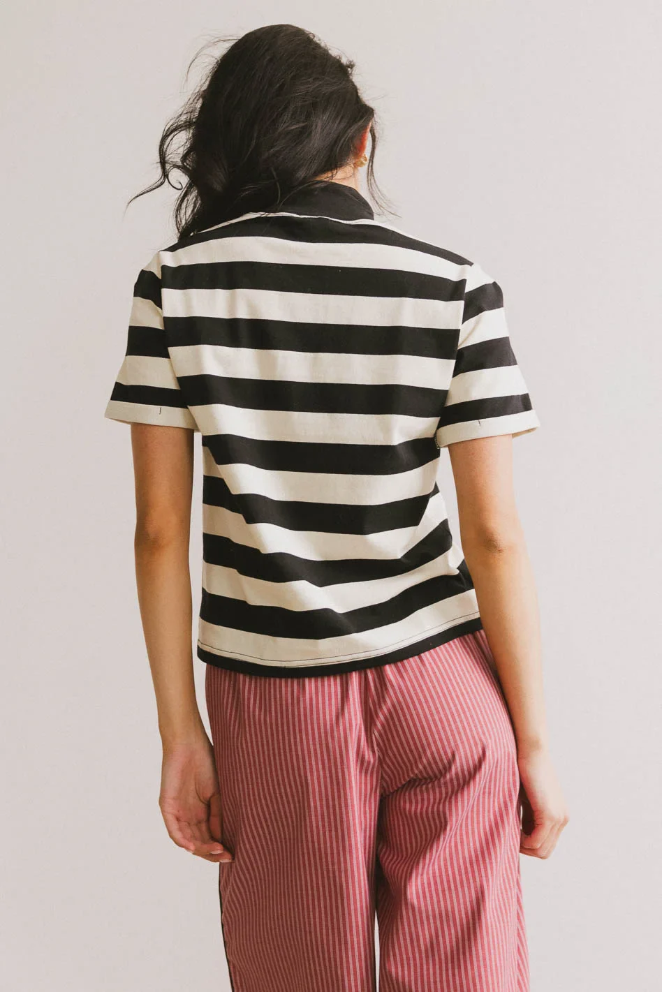 Grenna Striped Top in Black - FINAL SALE - Image 2