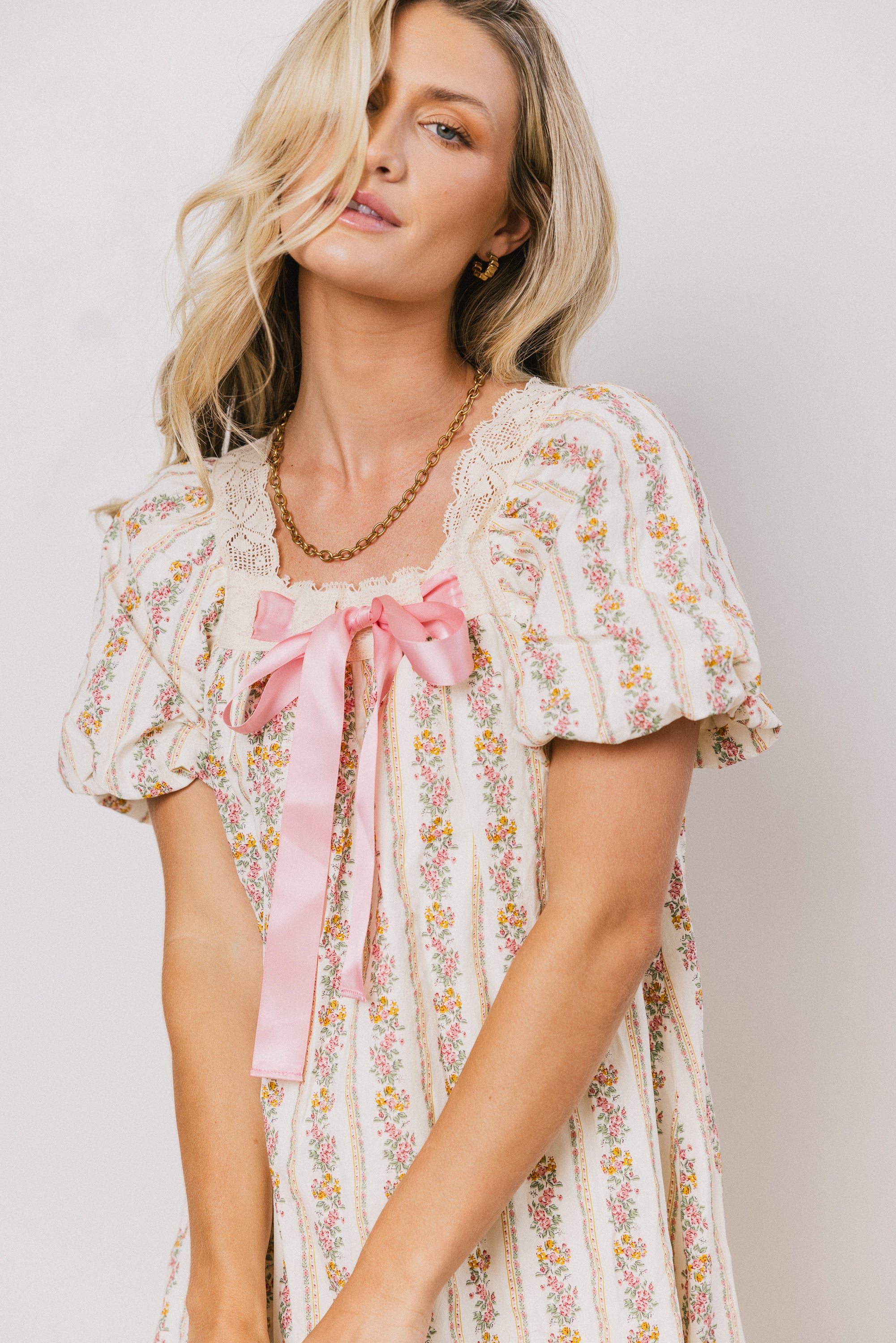Greta Floral Babydoll Dress - Image 6