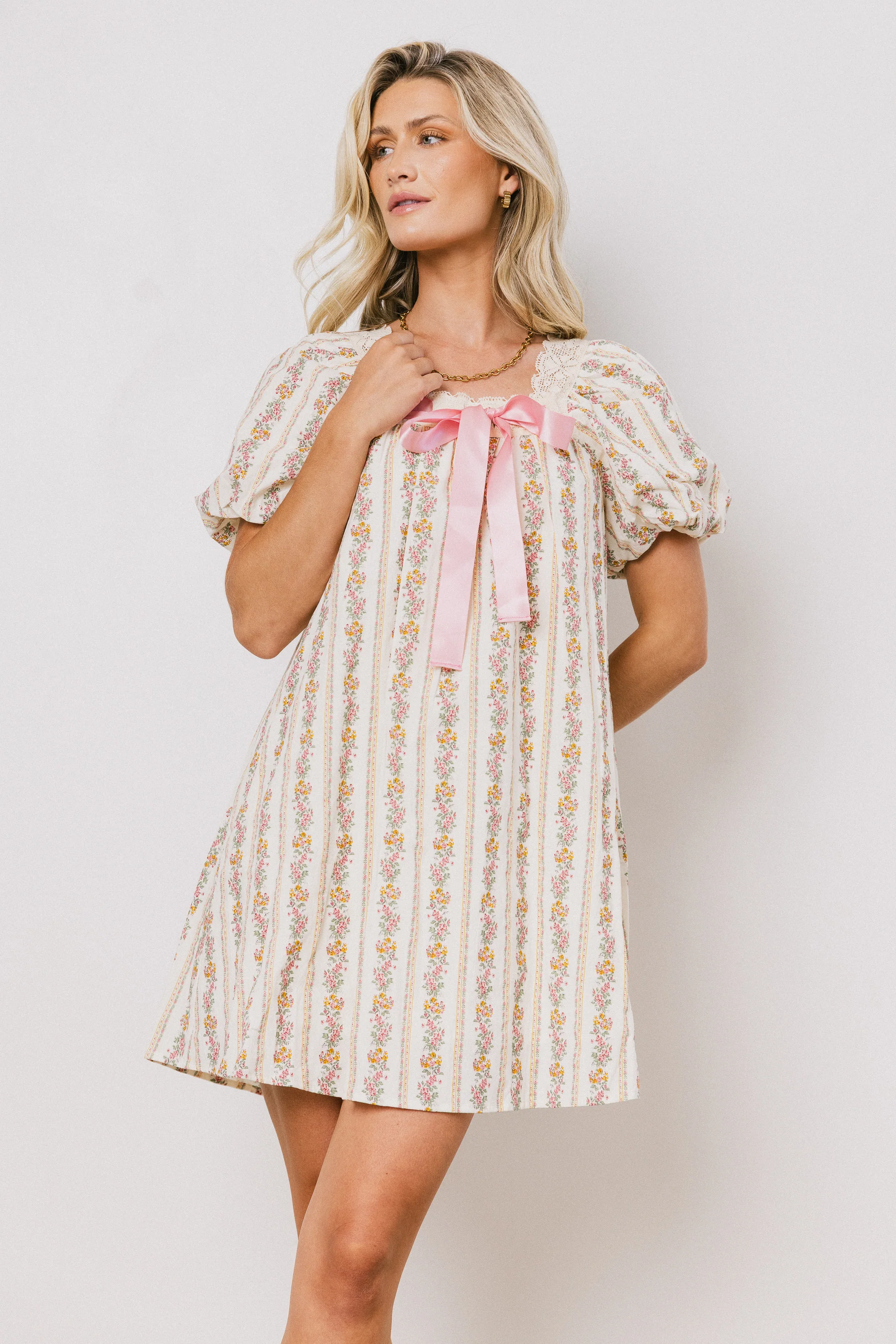 Greta Floral Babydoll Dress - Image 8