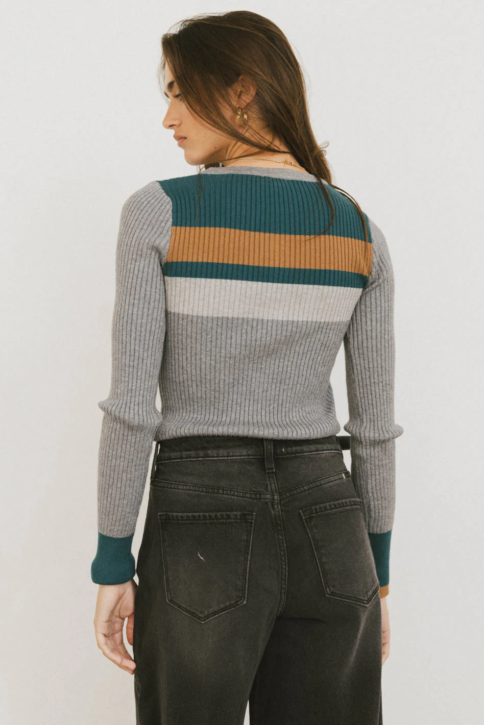 Grethena Ribbed Top in Grey - FINAL SALE - Image 2
