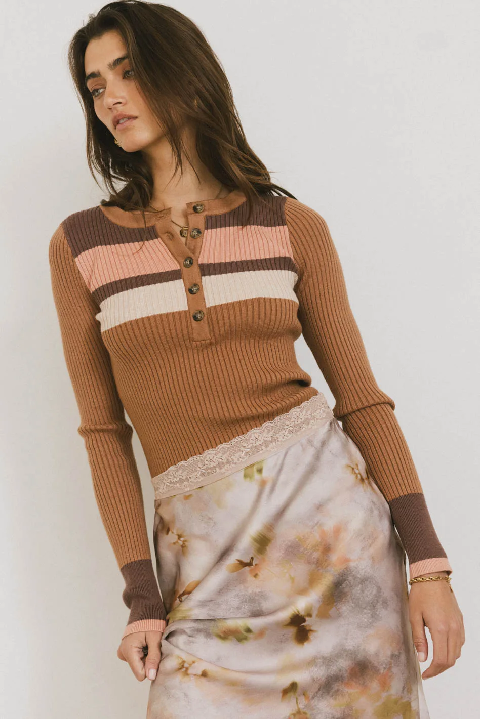 Grethena Ribbed Top in Camel - FINAL SALE - Image 3