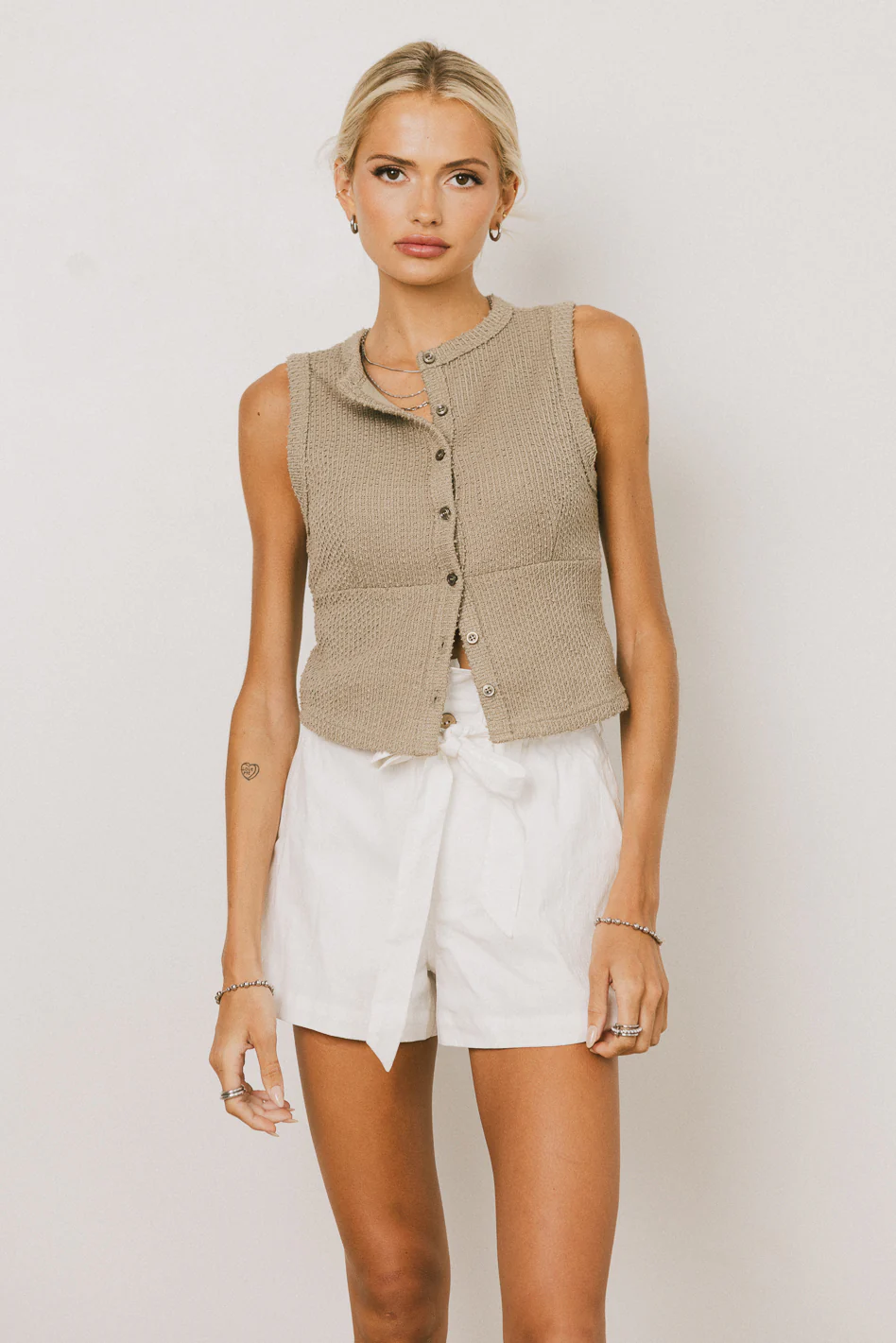 Griffin Knit Tank Top in Sage - FINAL SALE - Image 2