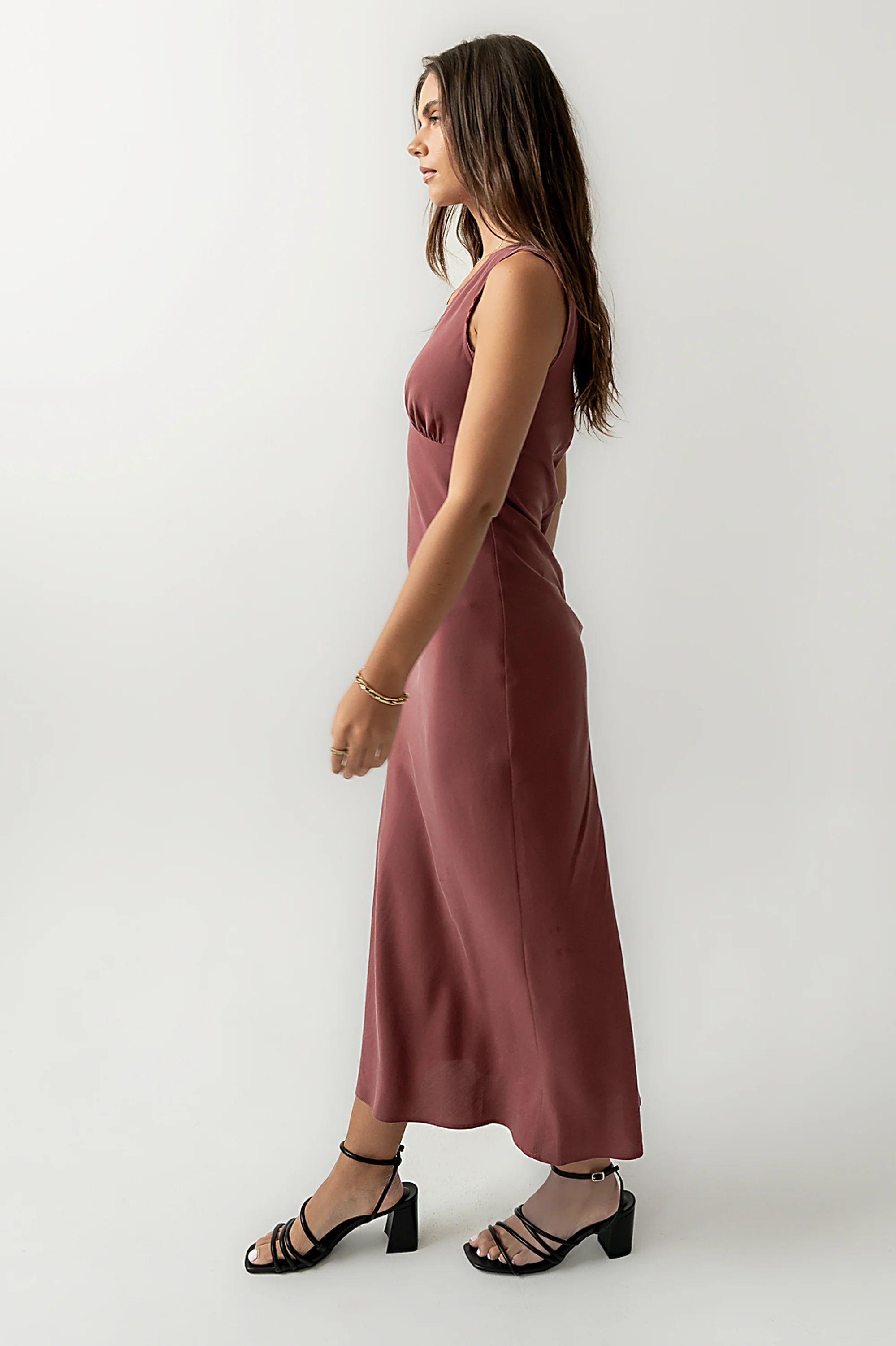 Hailey Lace Trim Maxi Dress in Marsala - FINAL SALE - Image 7