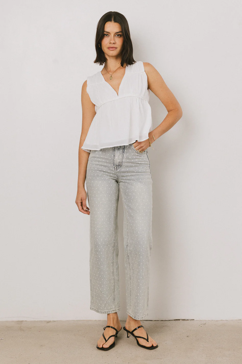 Hailey Polka Dot Straight Leg Jeans - FINAL SALE - Image 3