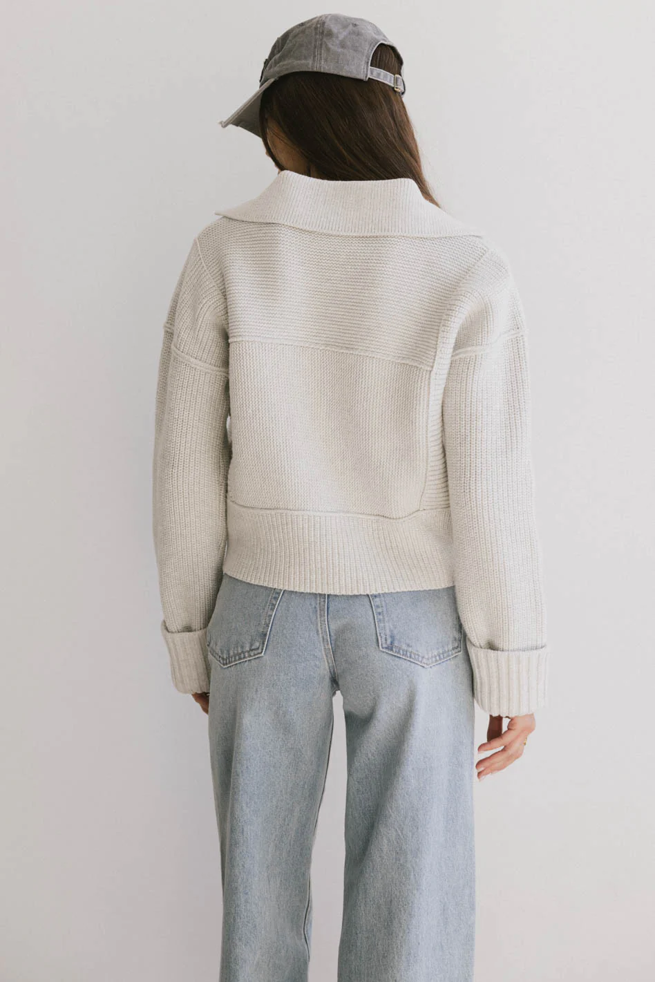 Hallie Zip Up Cardigan in Grey - FINAL SALE - Image 2