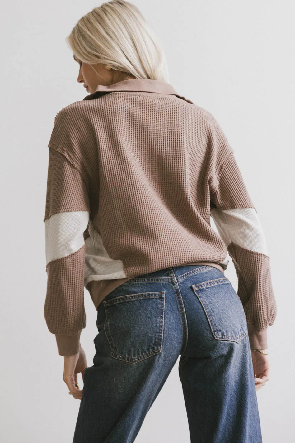 Harbor Knit Quarter Zip in Brown - FINAL SALE - Image 2