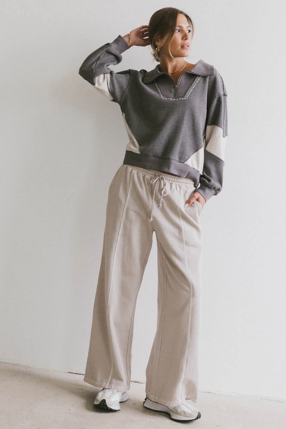 Harbor Knit Quarter Zip in Charcoal - FINAL SALE - Image 5