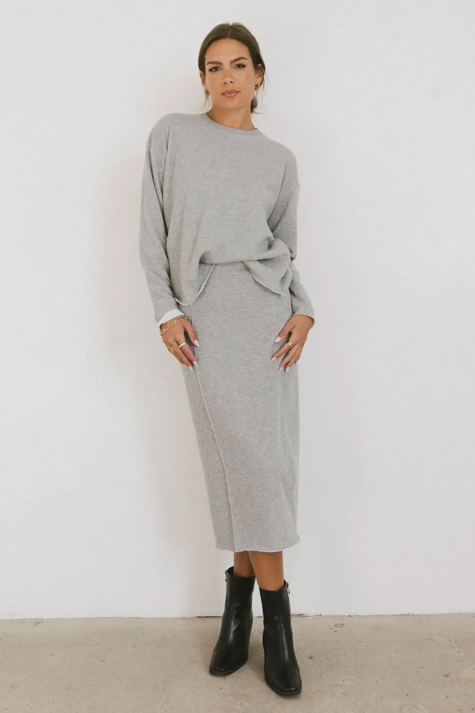 Harden Midi Skirt in Grey - FINAL SALE - Image 2