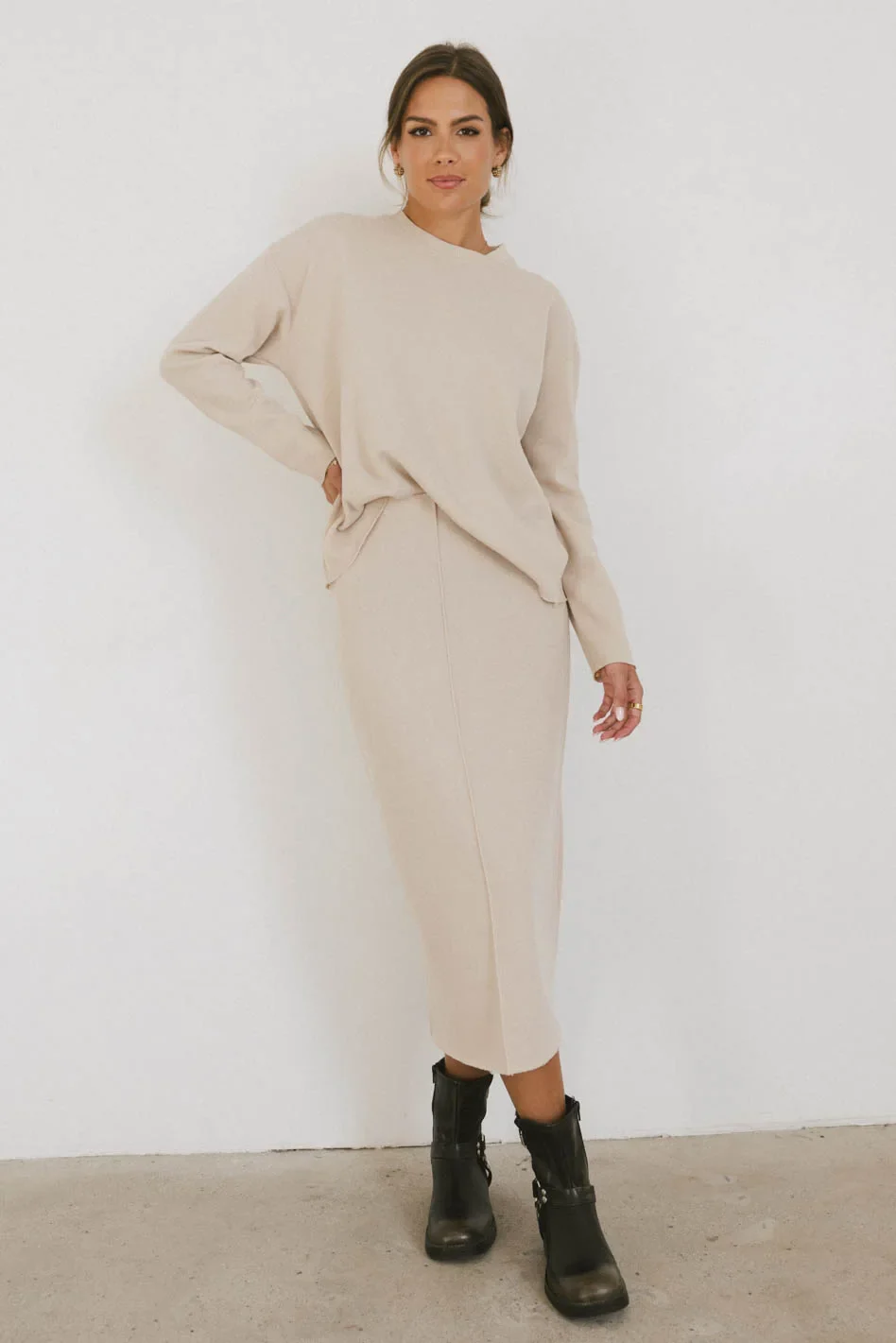 Harden Midi Skirt in Taupe - FINAL SALE - Image 2