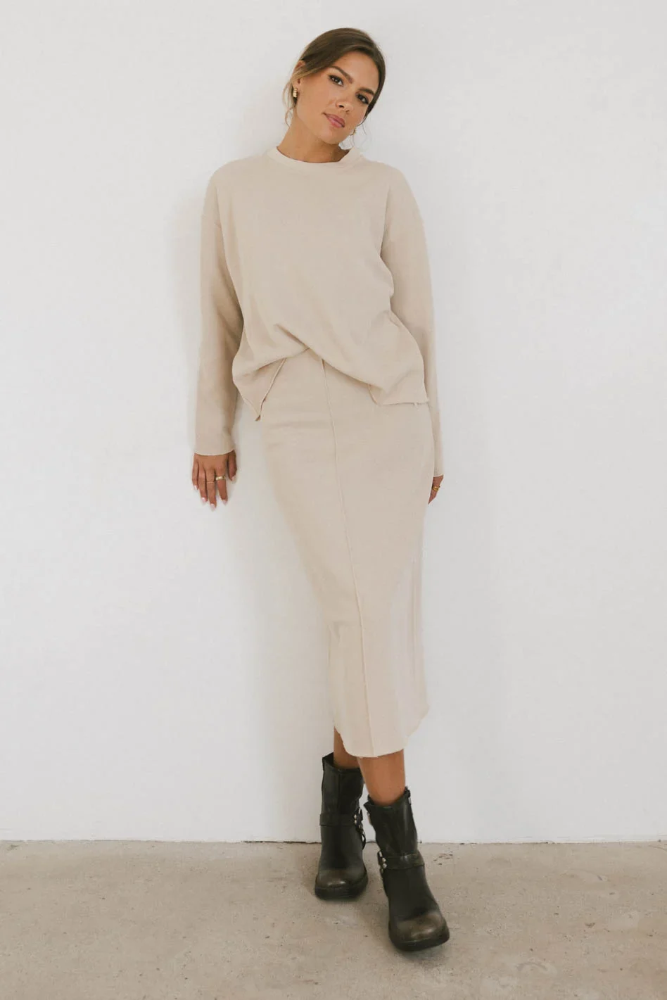 Harden Sweater Top in Taupe - FINAL SALE - Image 3