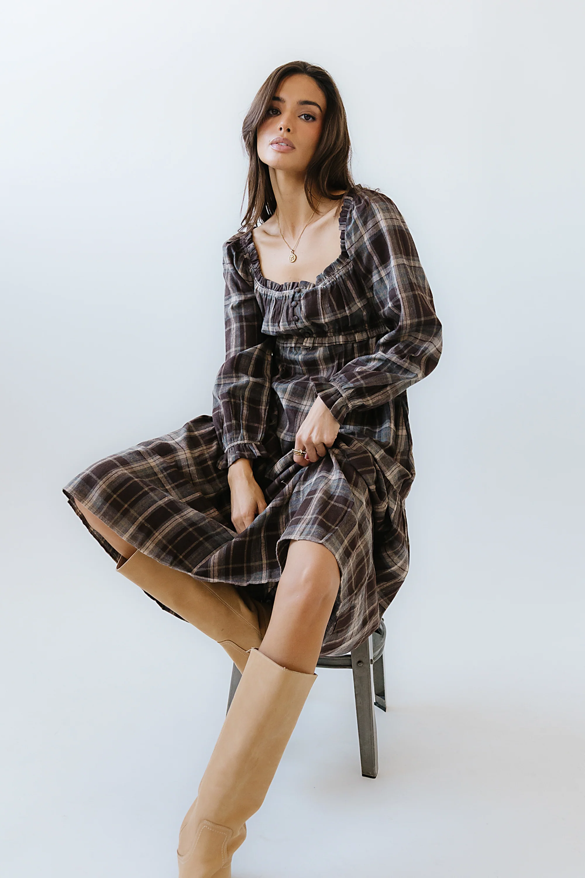 Harlow Plaid Maxi Dress - FINAL SALE - Image 2