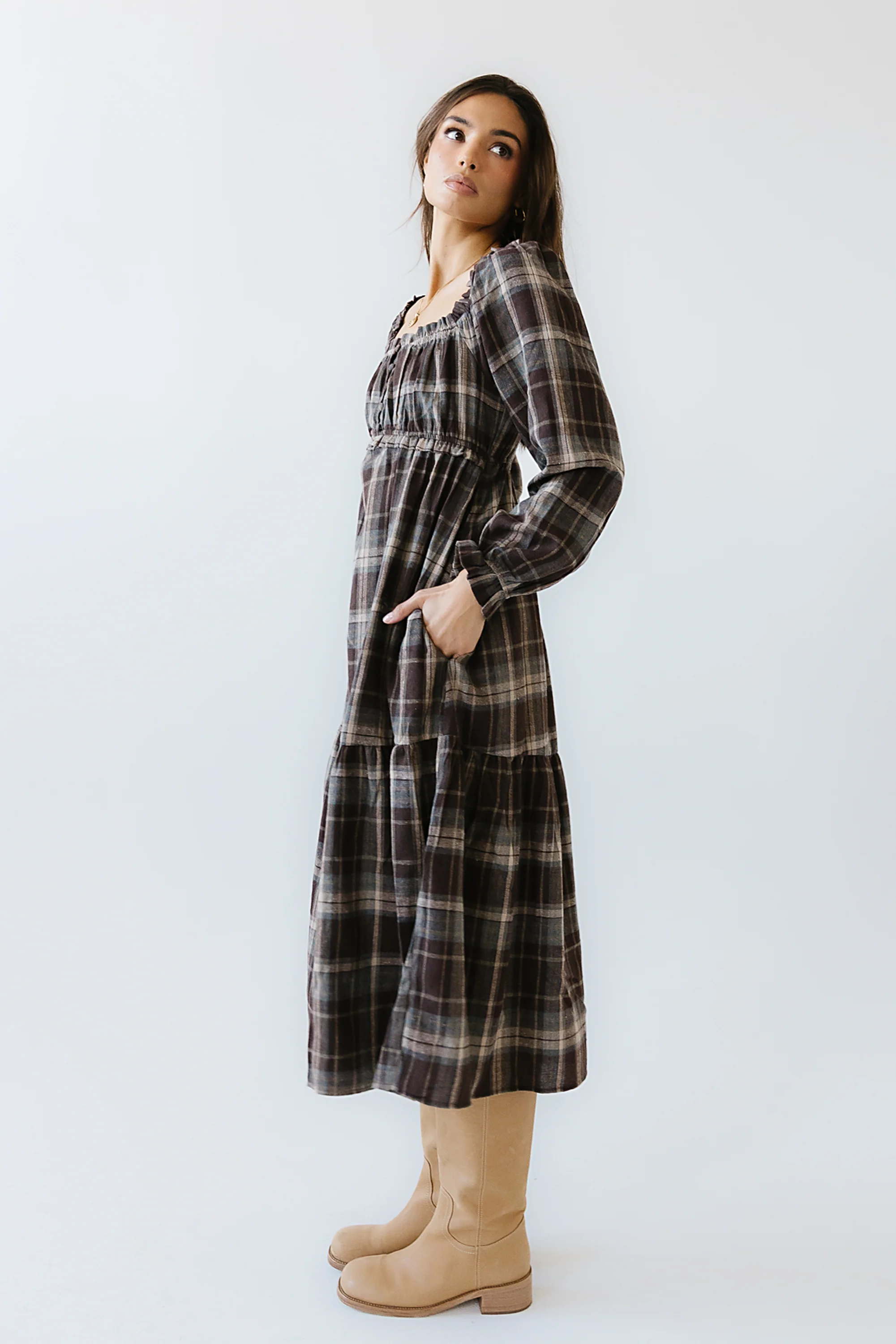 Harlow Plaid Maxi Dress - FINAL SALE - Image 3