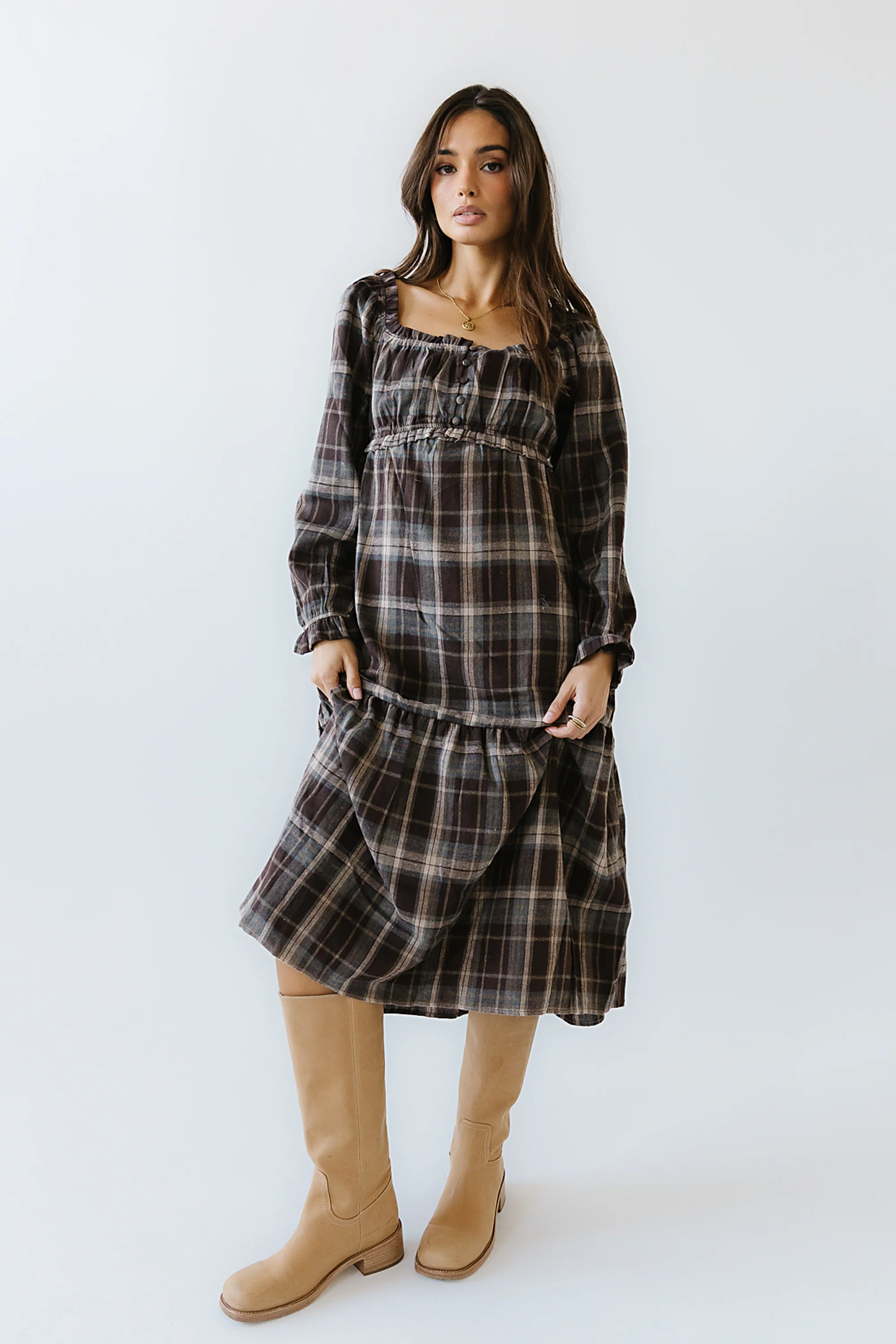 Harlow Plaid Maxi Dress - FINAL SALE - Image 5