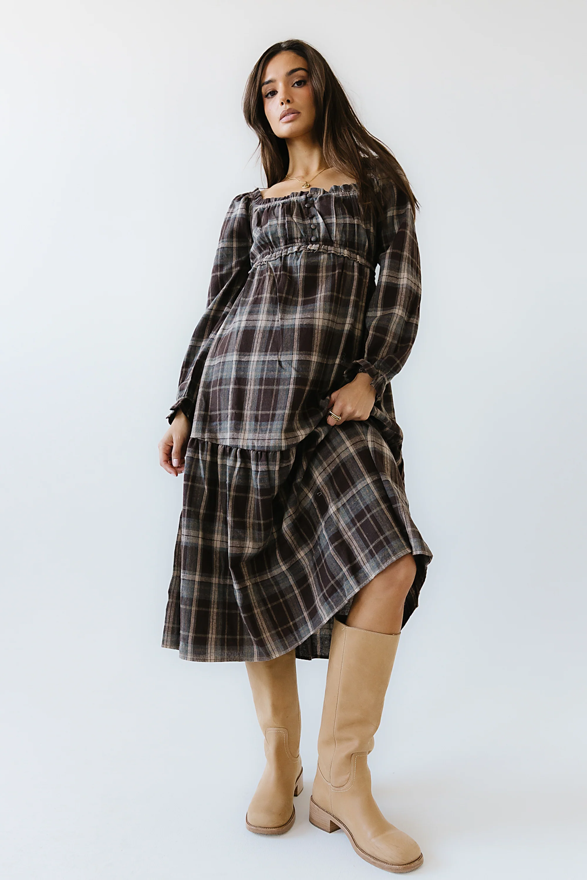 Harlow Plaid Maxi Dress - FINAL SALE - Image 6