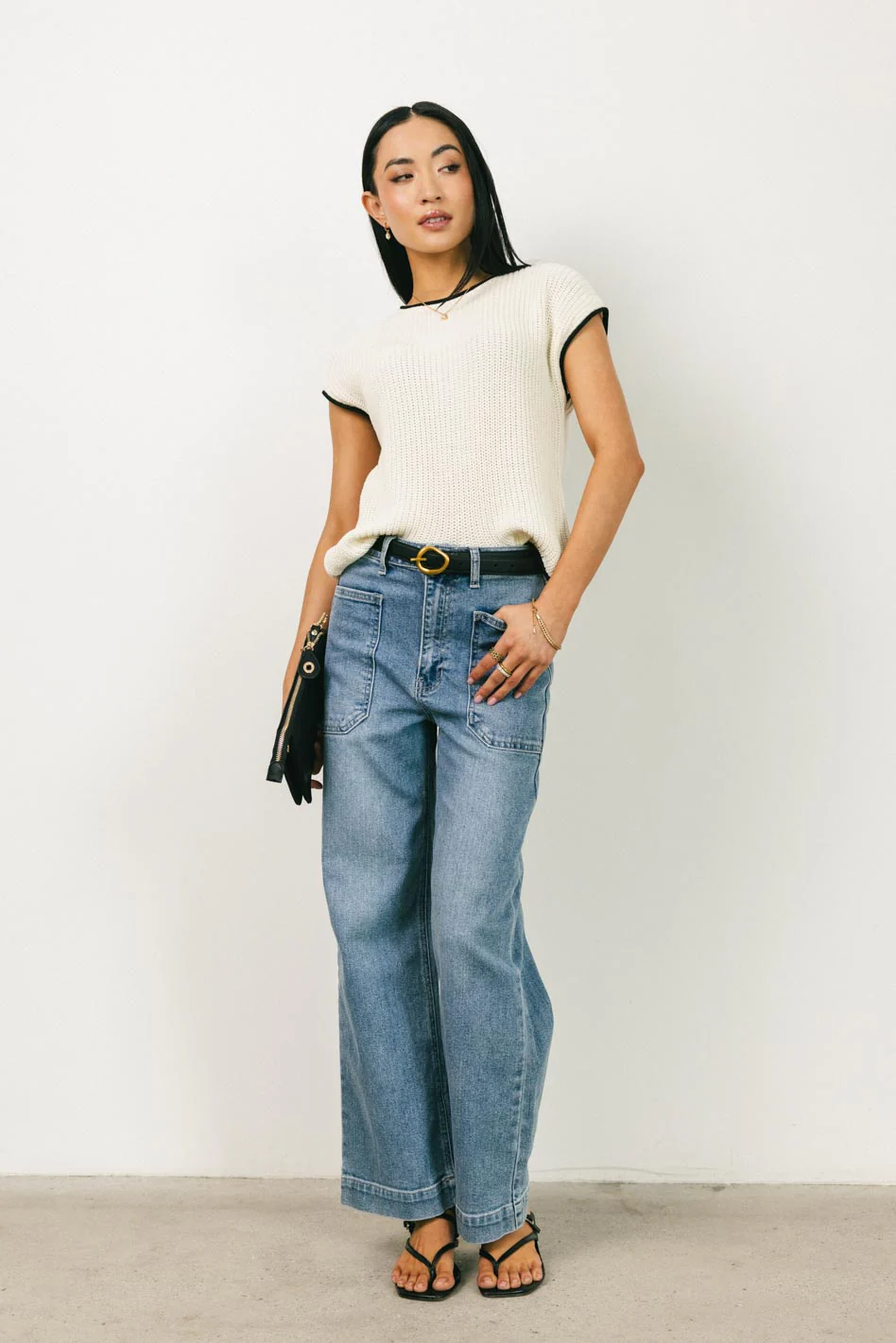 Harmony Contrast Sweater in Cream - FINAL SALE - Image 4