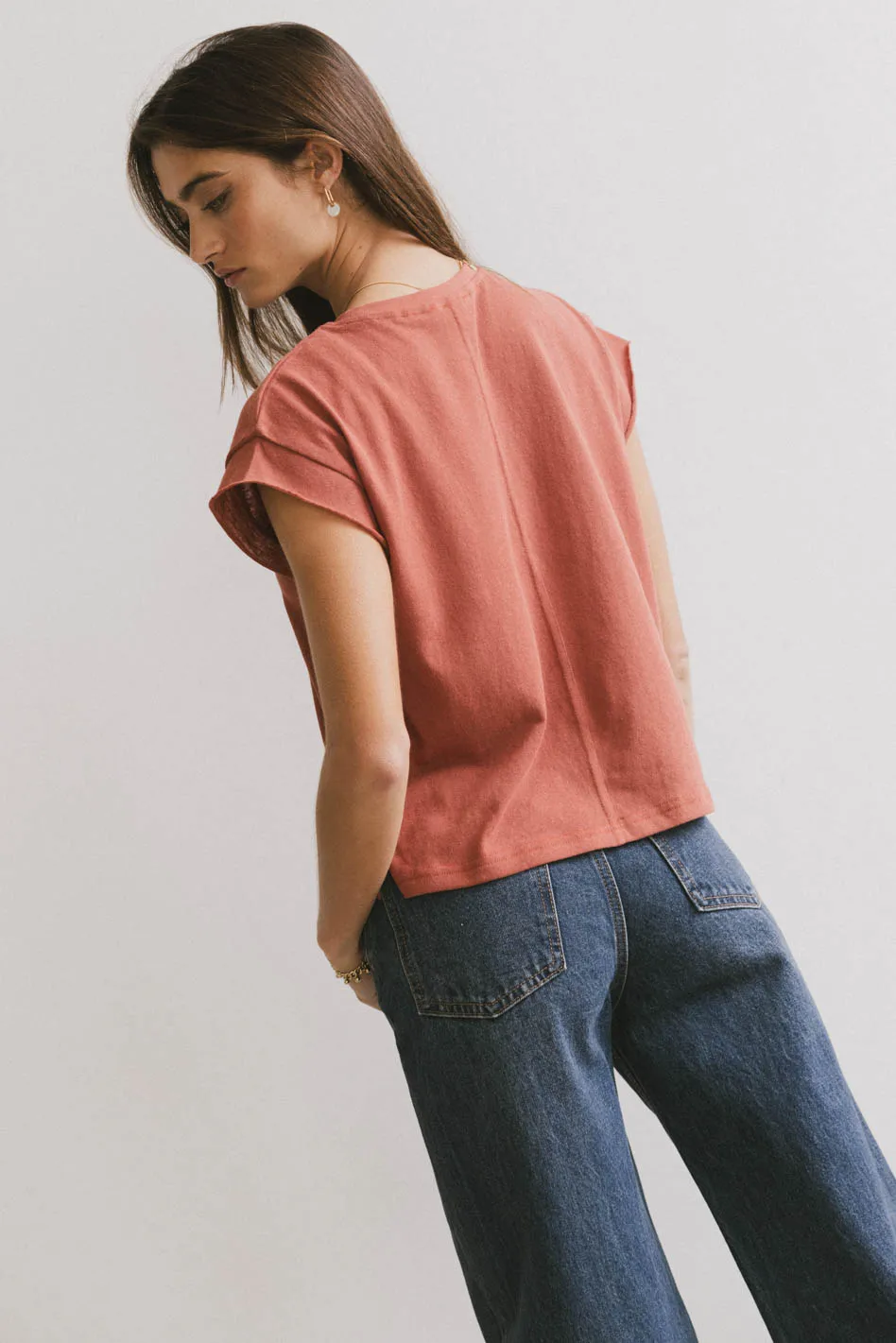 Harry Cutoff Top in Brick - FINAL SALE - Image 2