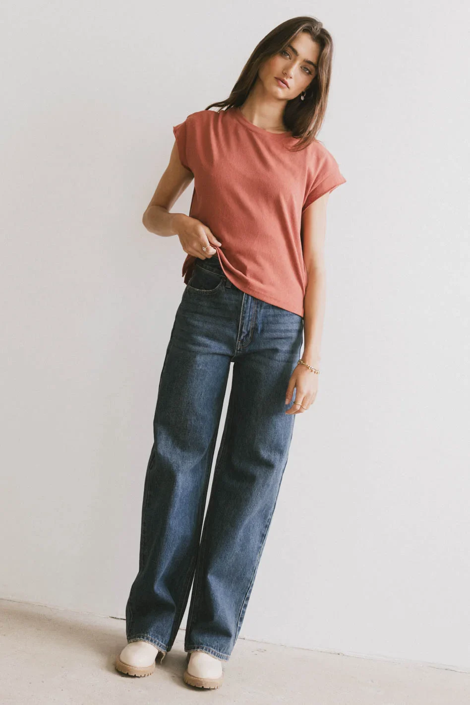 Harry Cutoff Top in Brick - FINAL SALE - Image 3
