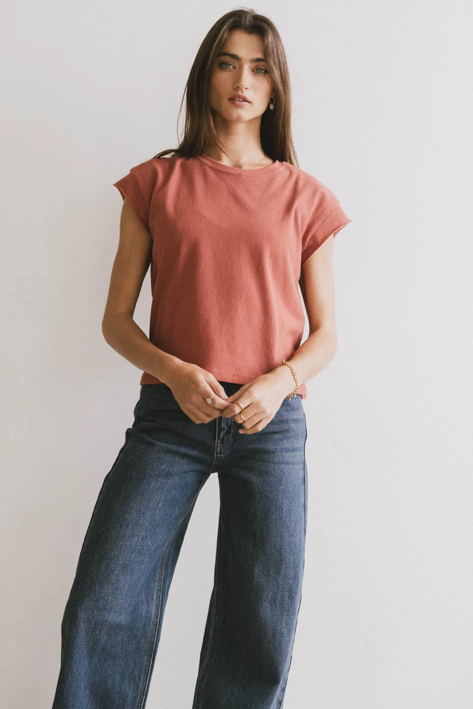 Harry Cutoff Top in Brick - FINAL SALE - Image 4
