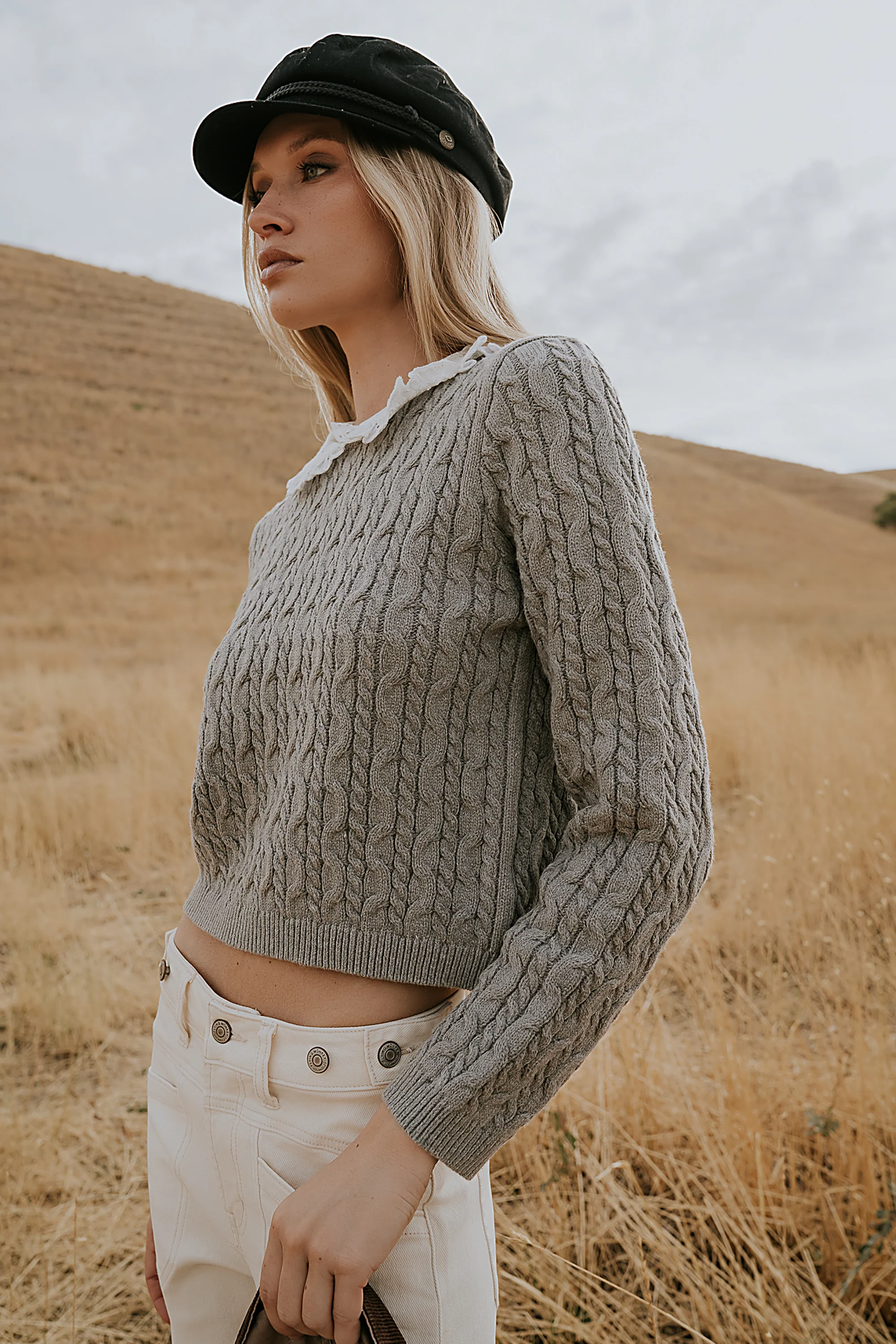 Hayley Collared Sweater in Grey - FINAL SALE - Image 7