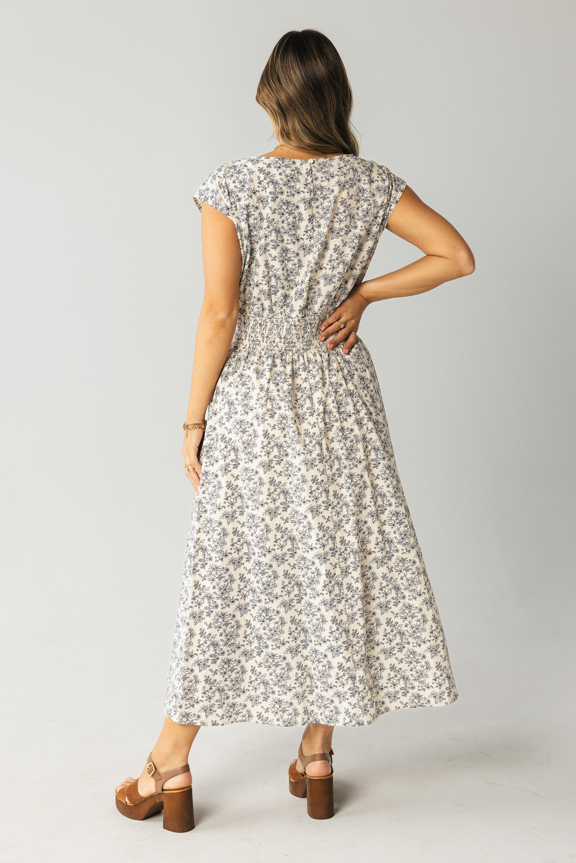 Heather Floral Maxi Dress in Blue - FINAL SALE - Image 5