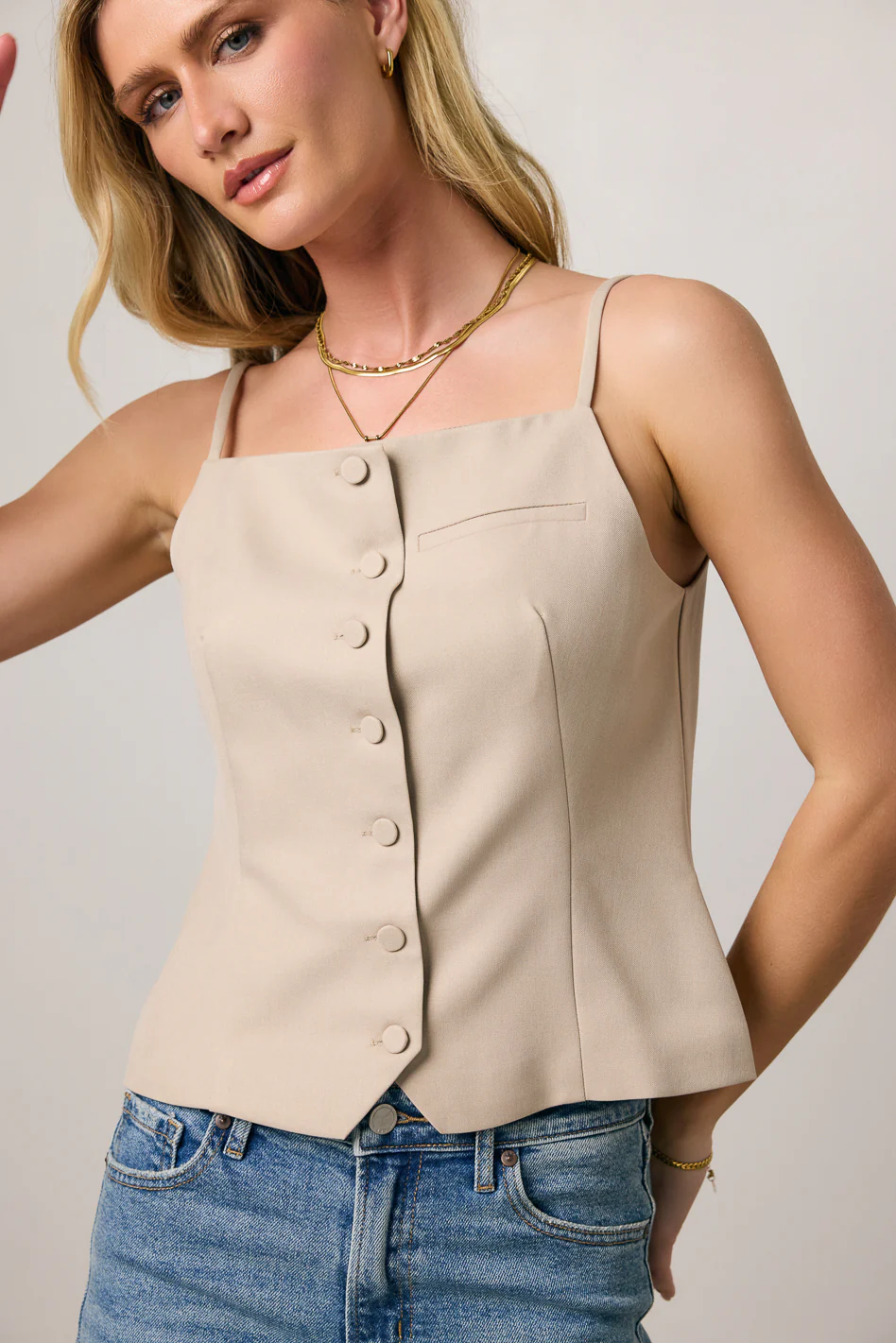Helaina Button Front Top - FINAL SALE - Image 4
