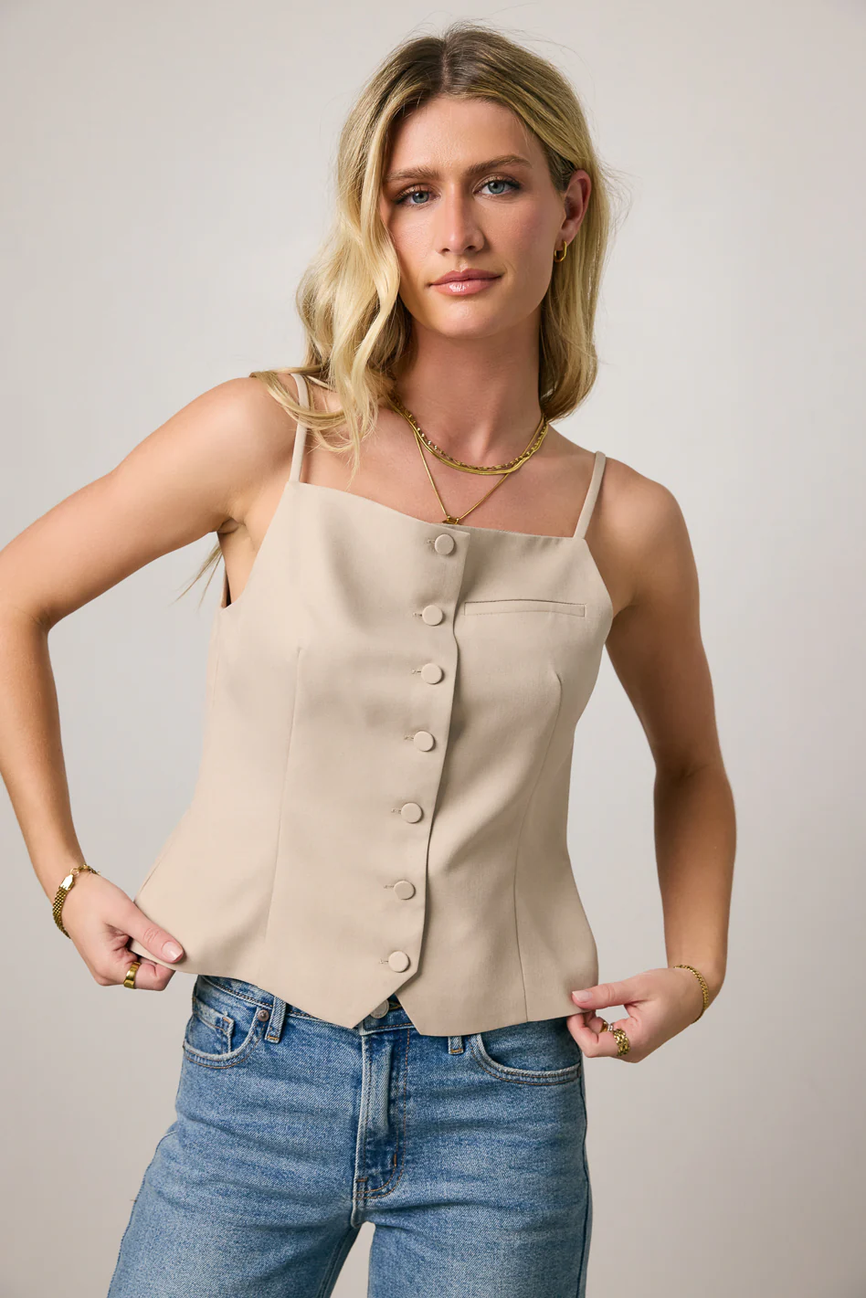 Helaina Button Front Top - FINAL SALE - Image 6