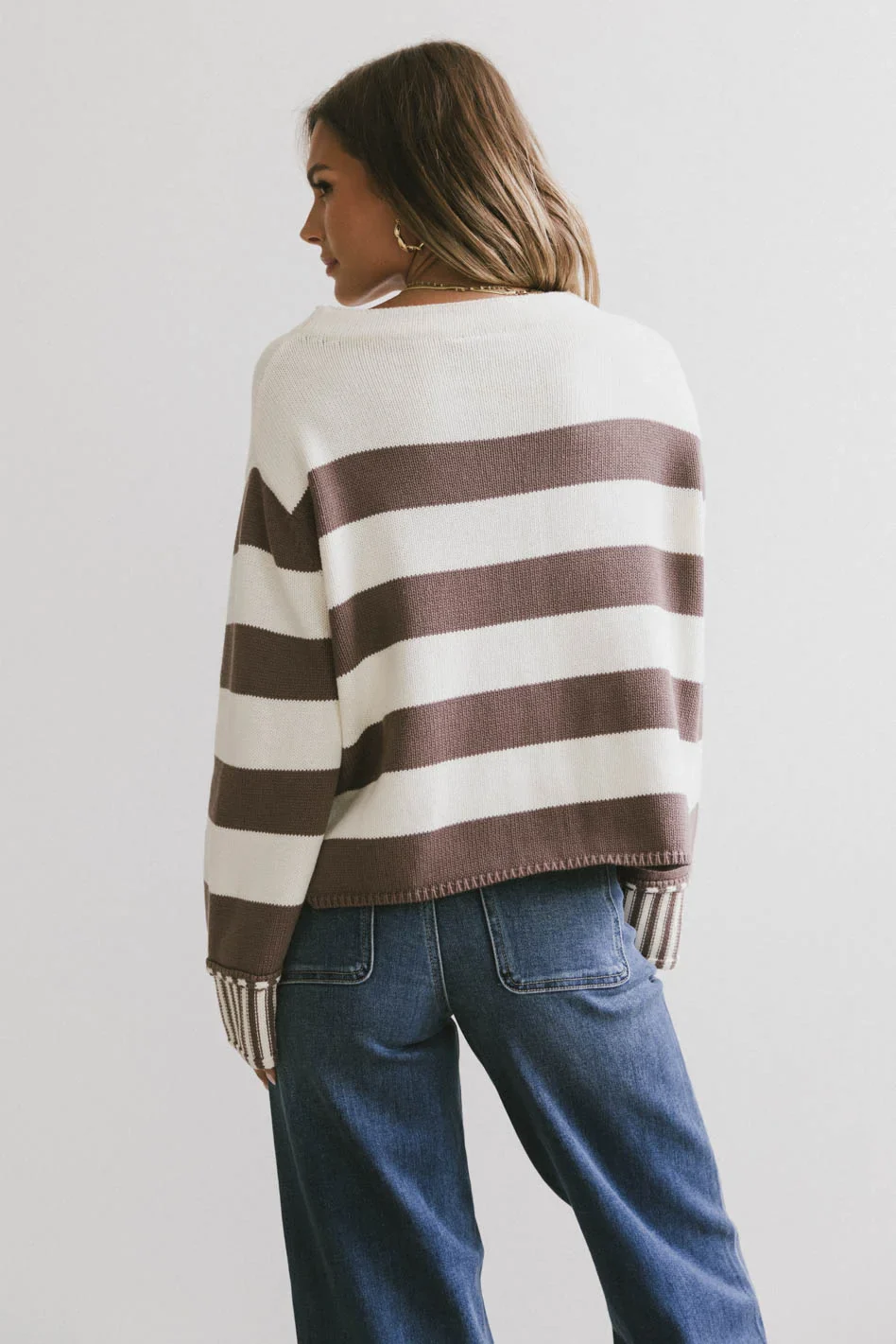 Helena Striped Sweater in Brown - FINAL SALE - Image 2