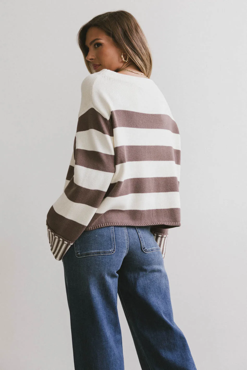 Helena Striped Sweater in Brown - FINAL SALE - Image 5