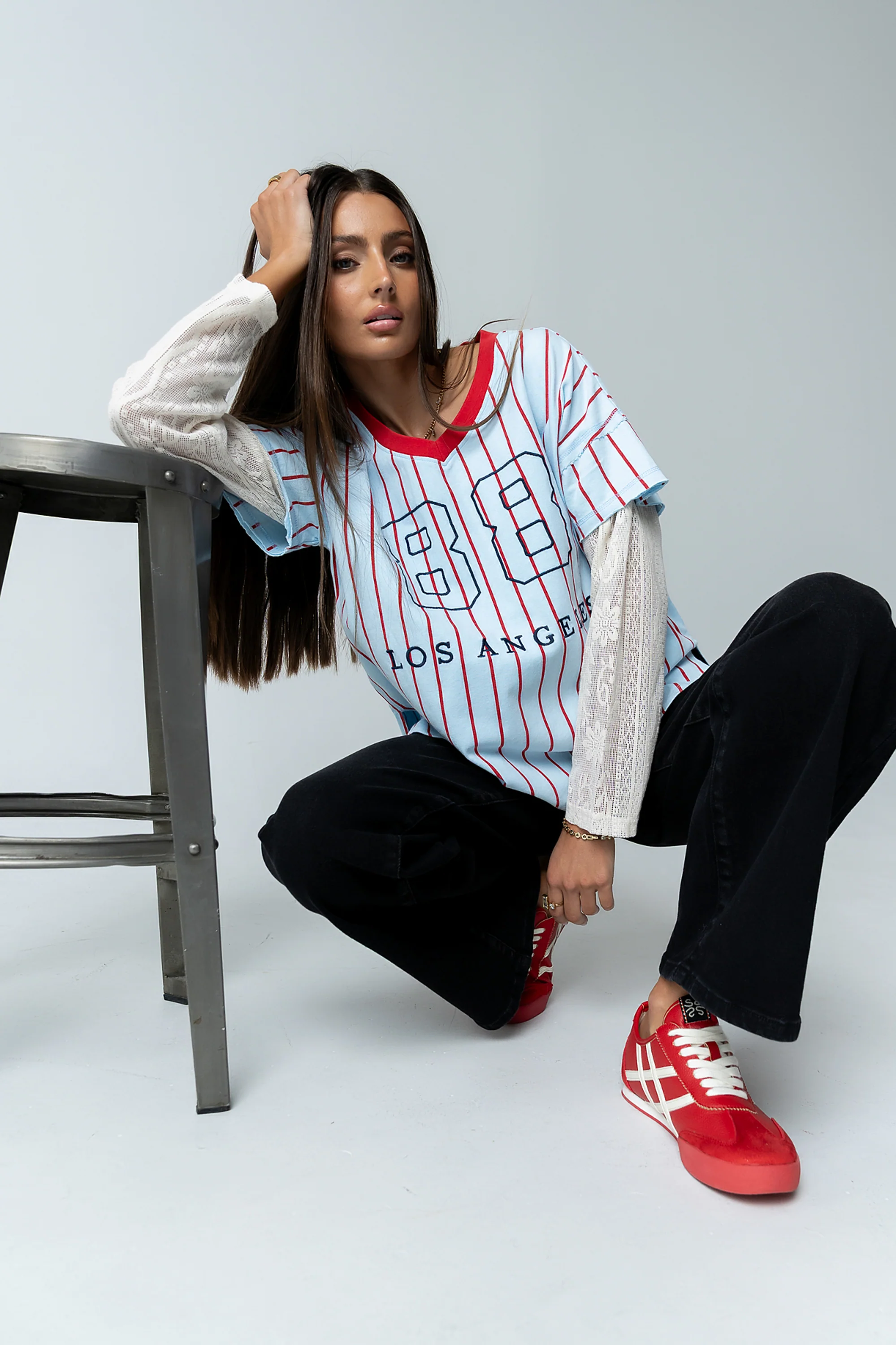 Home Run Oversized Tee in Blue - Image 3