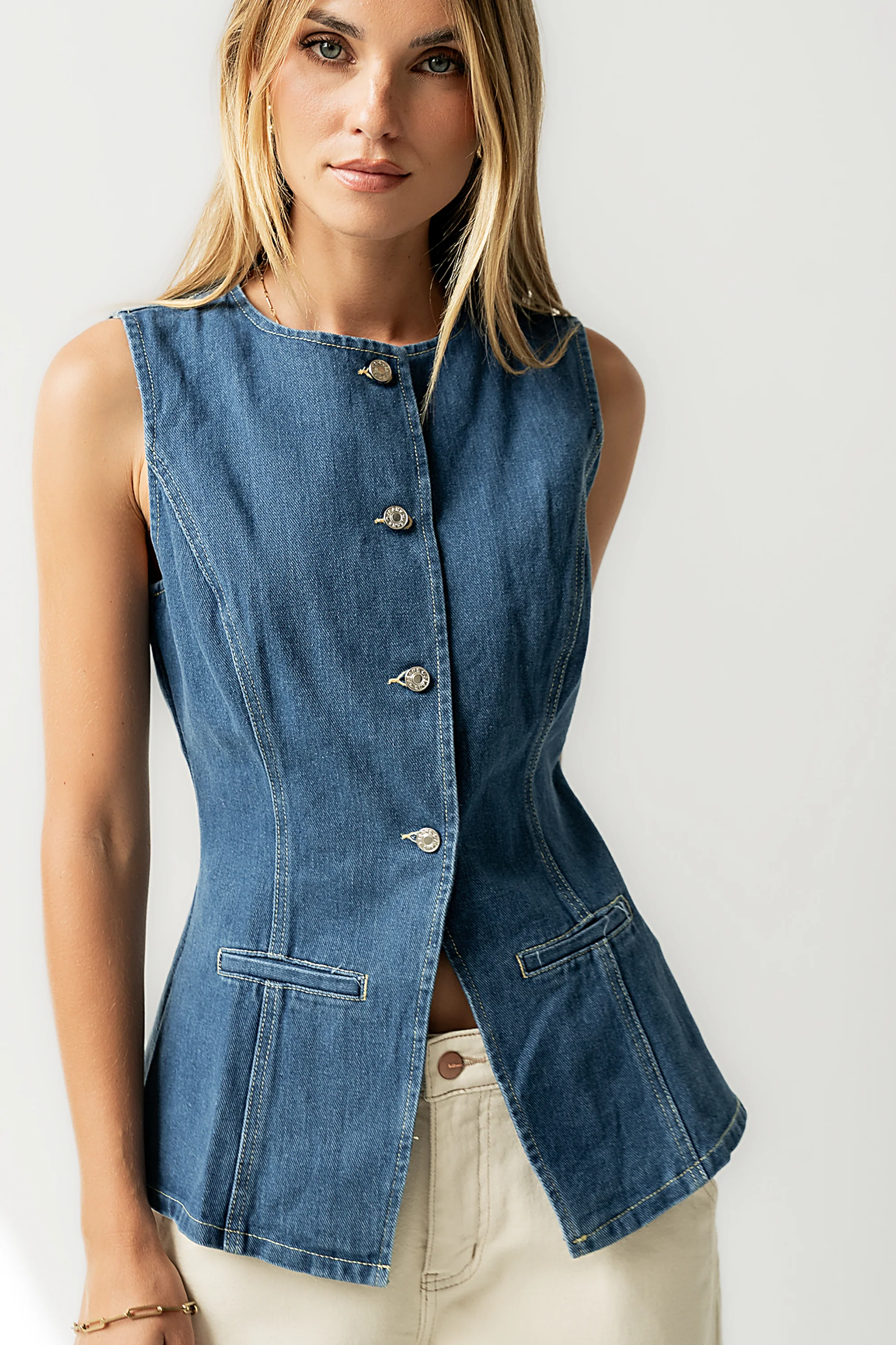 Hudson Denim Vest in Dark Wash - FINAL SALE - Image 2