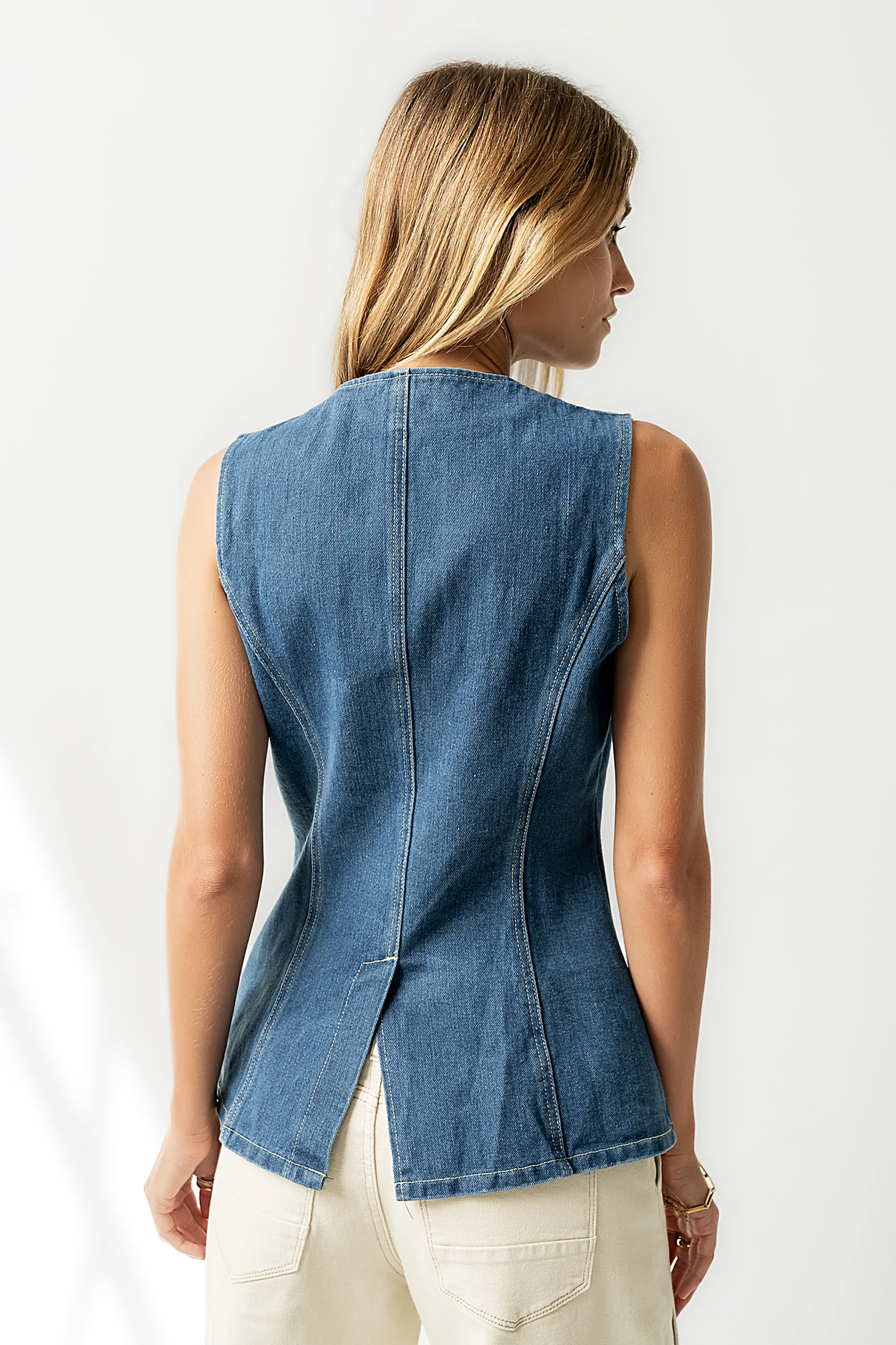Hudson Denim Vest in Dark Wash - FINAL SALE - Image 7