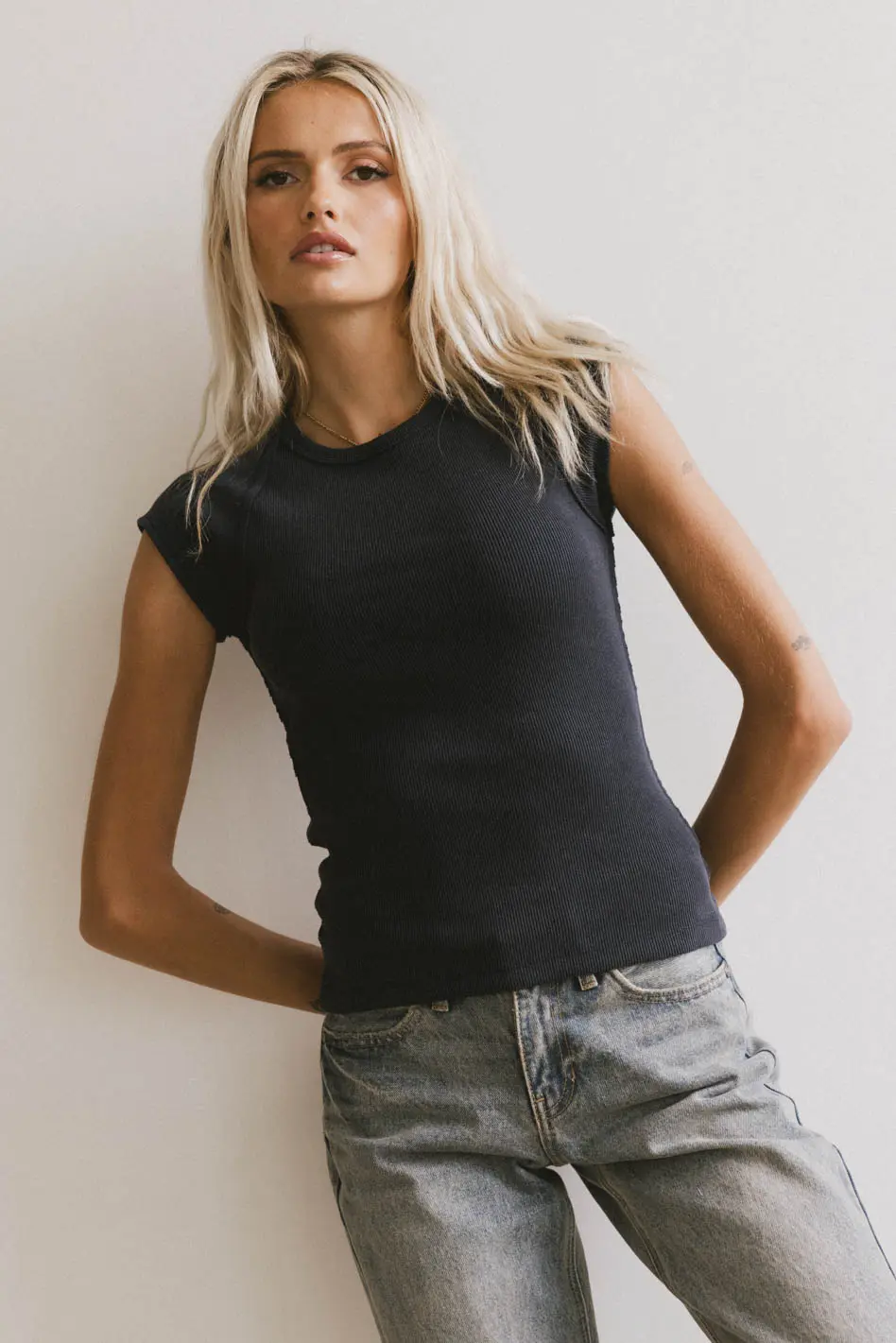 Huxley Cap Sleeve Top in Navy - FINAL SALE - Image 4