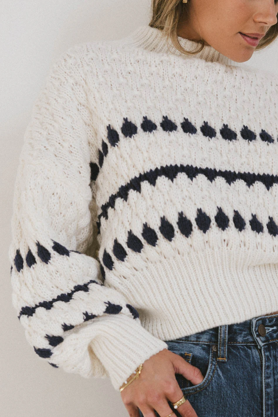 Inara Knit Sweater in Navy - FINAL SALE - Image 3